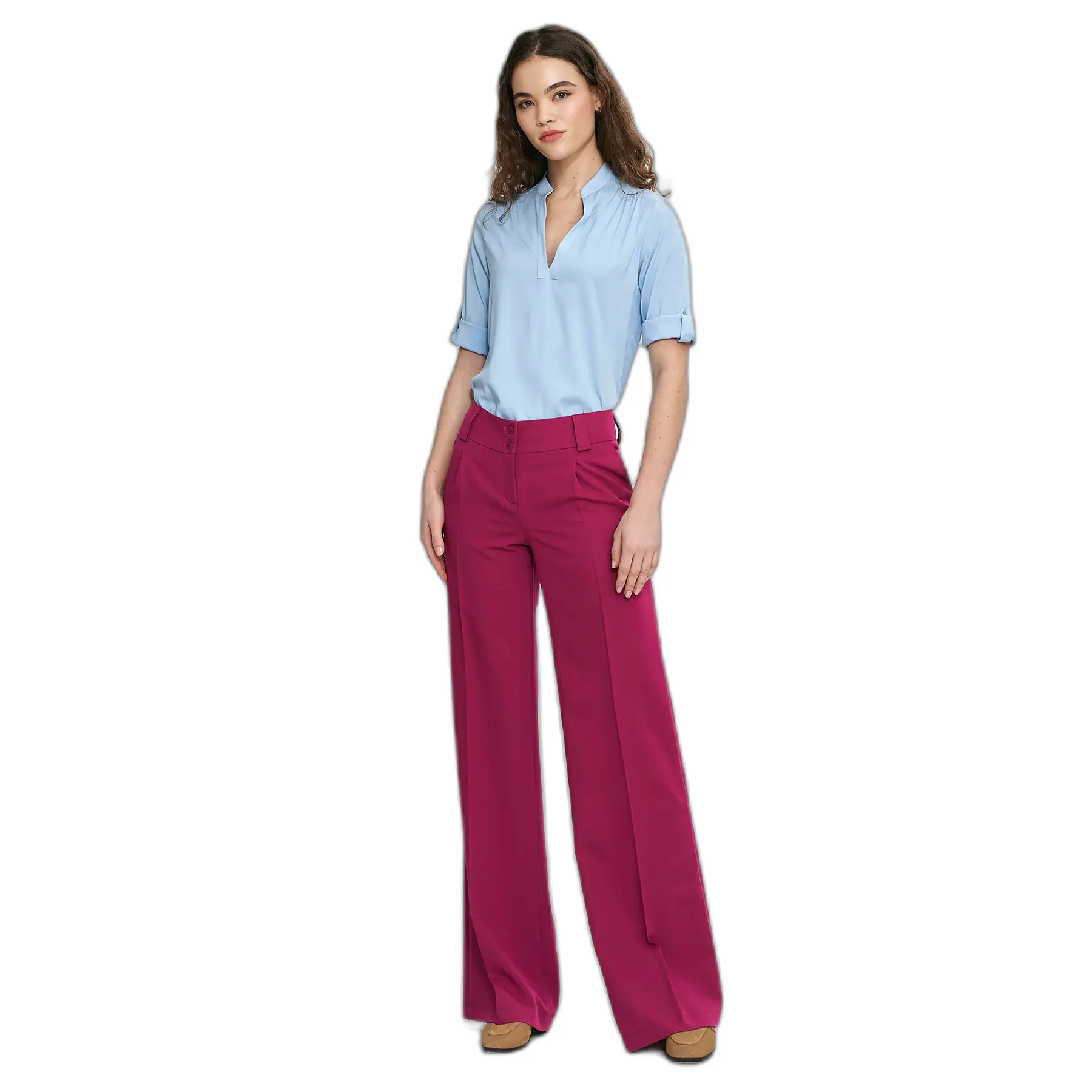 Pantaloni con piega donna Nife Wide Leg