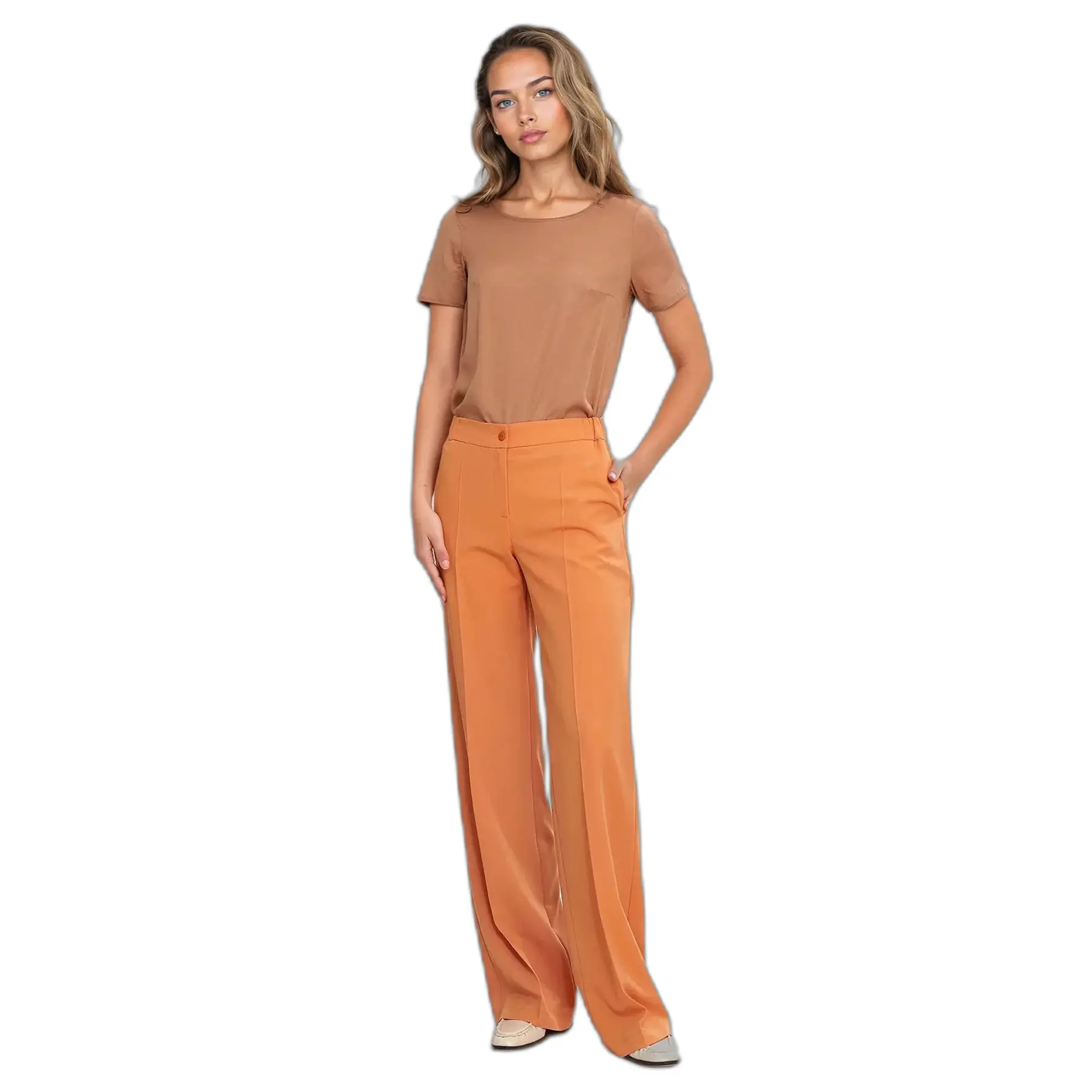 Pantaloni elasticizzati donna Nife Wide Leg