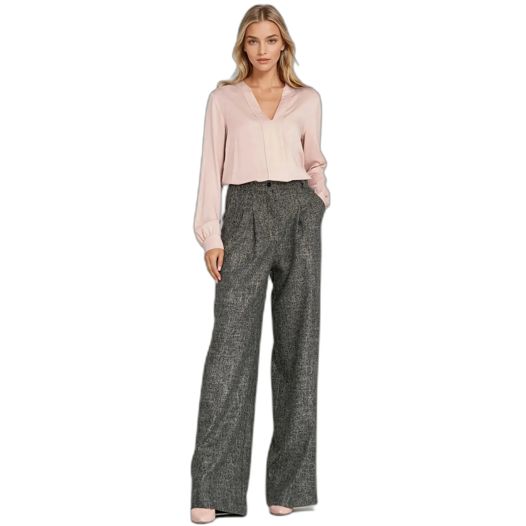 Pantaloni con piega donna Nife Wide Leg