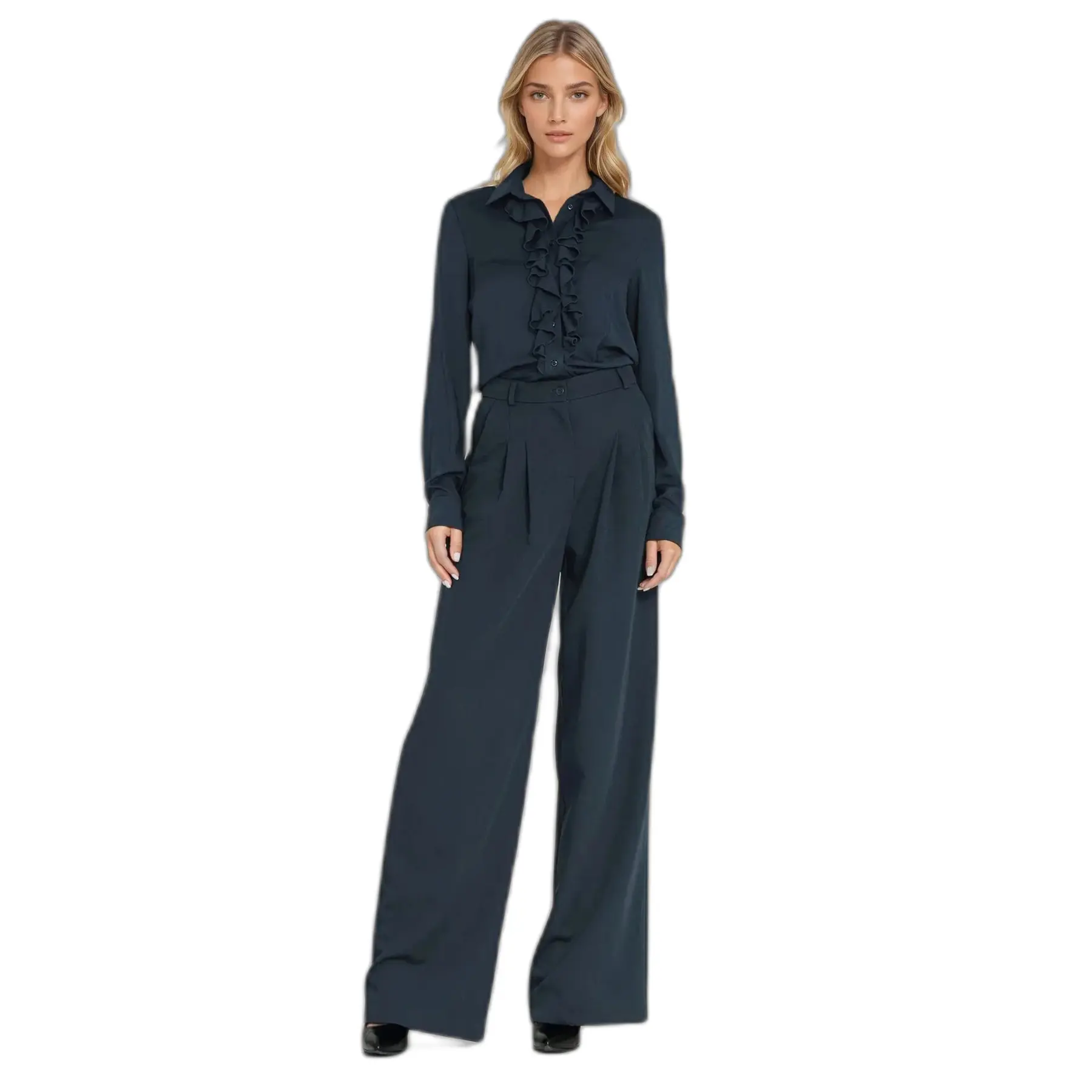 Pantaloni a pieghe da donna Nife Wide Leg