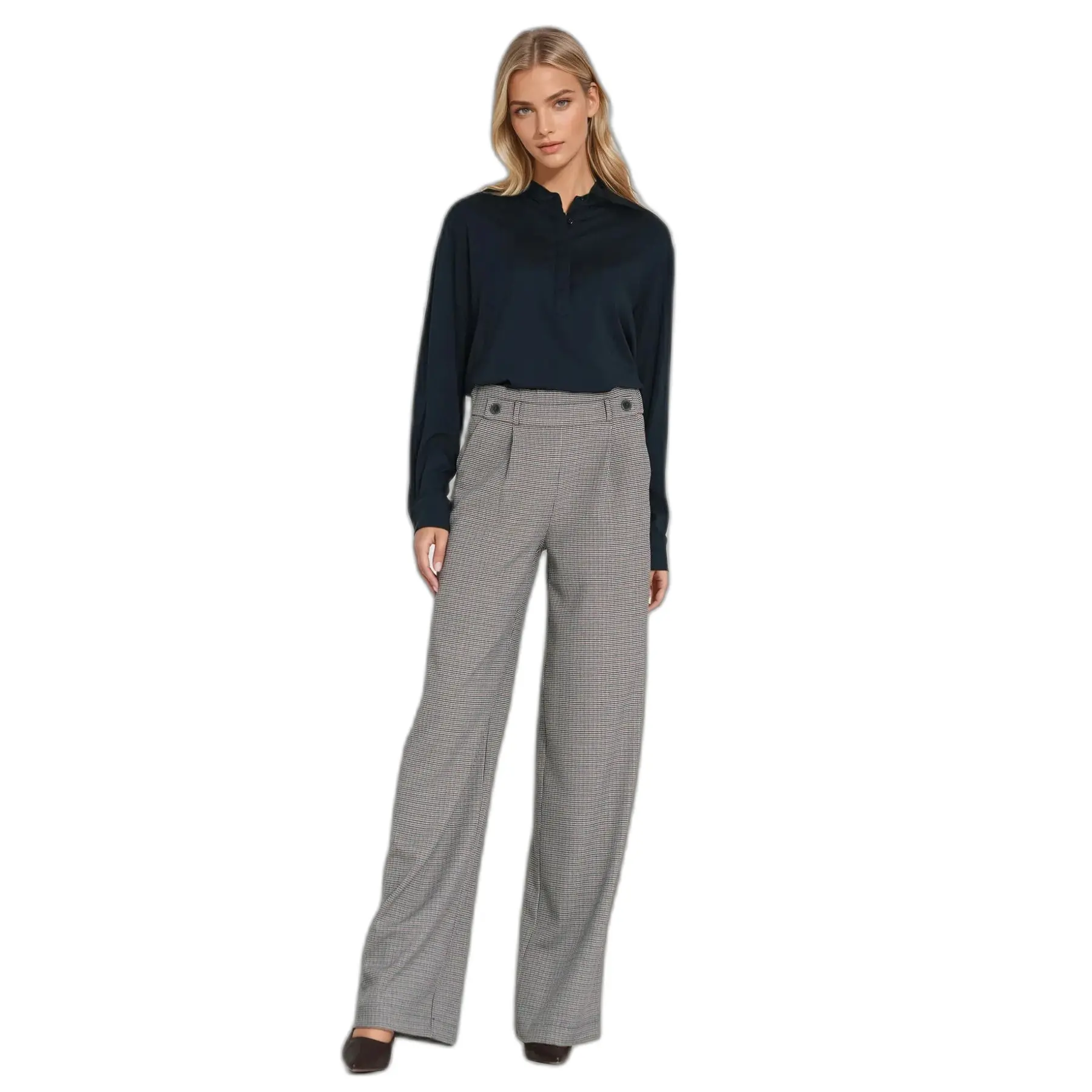 Pantaloni a motivi houndstooth donna Nife