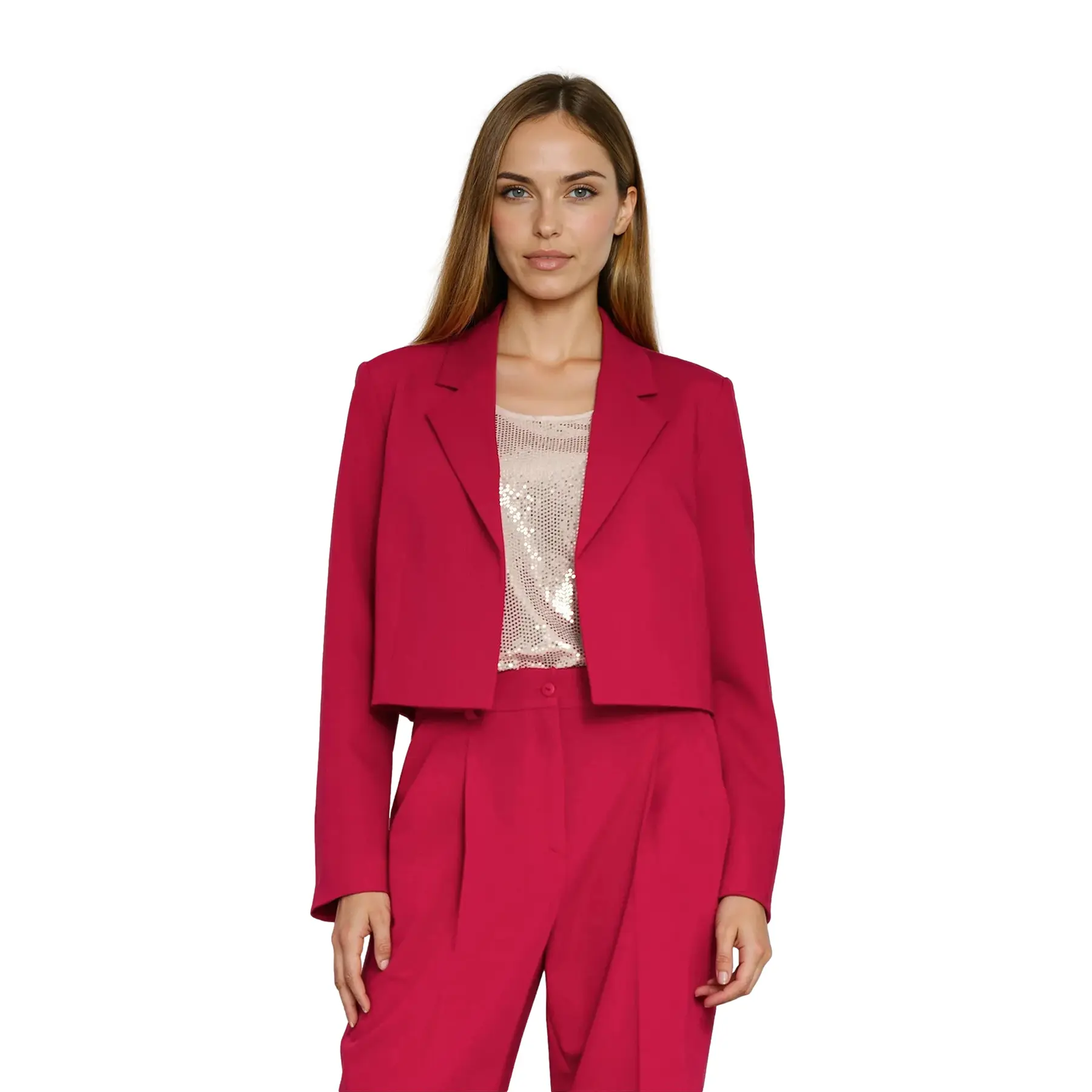 Nife Women's Rouge Cropped Blazer