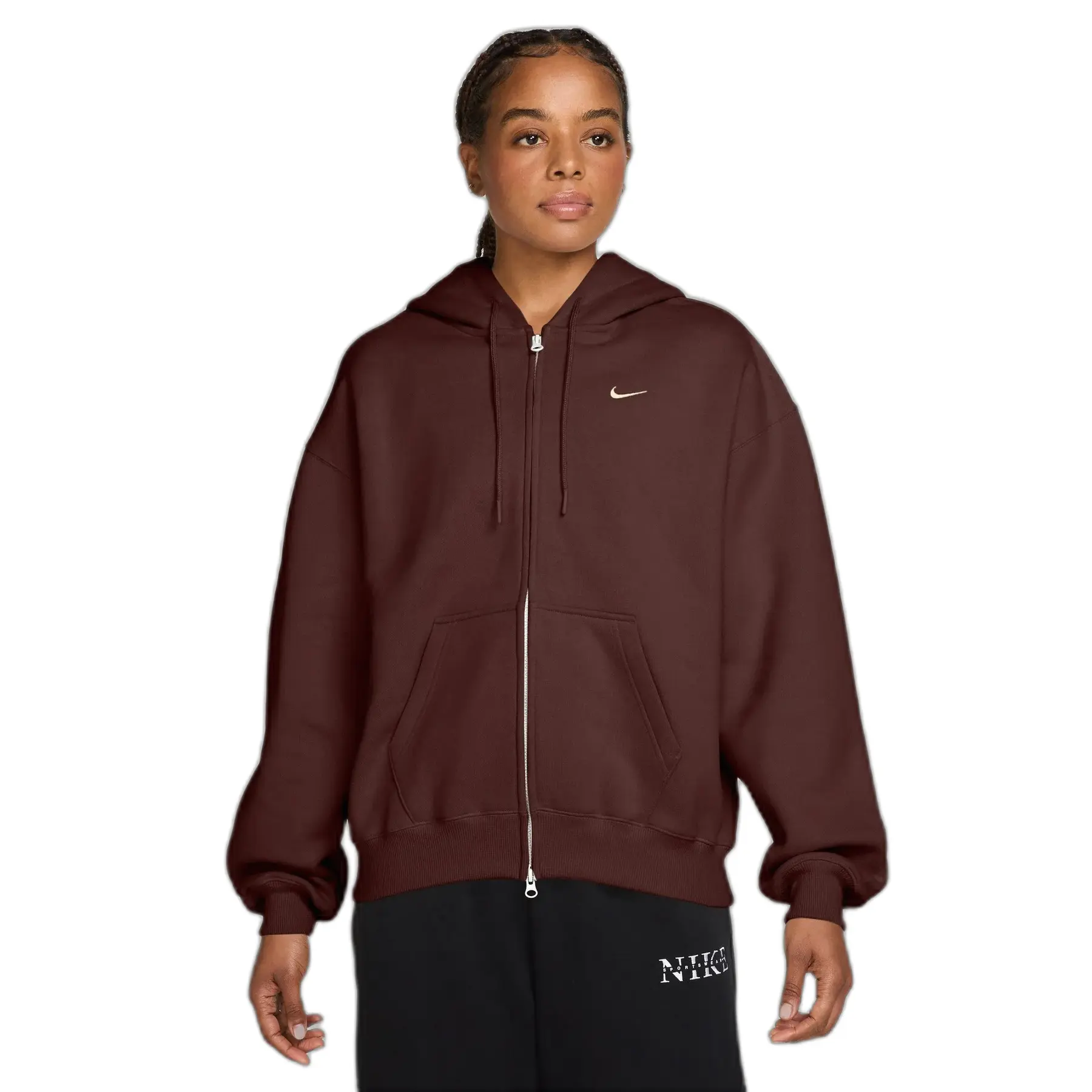 Capuchon met rits voor dames Nike Studio Fleece