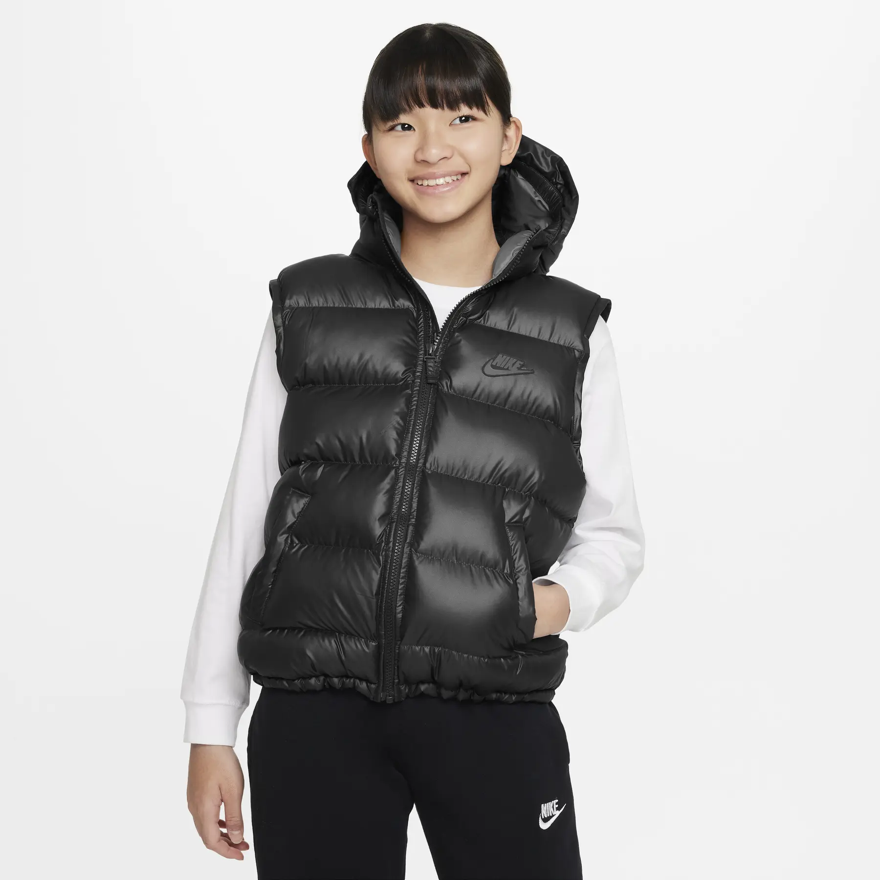 Giacca smanicata con cappuccio per bambini Nike Therma-FIT Ultimate Repel