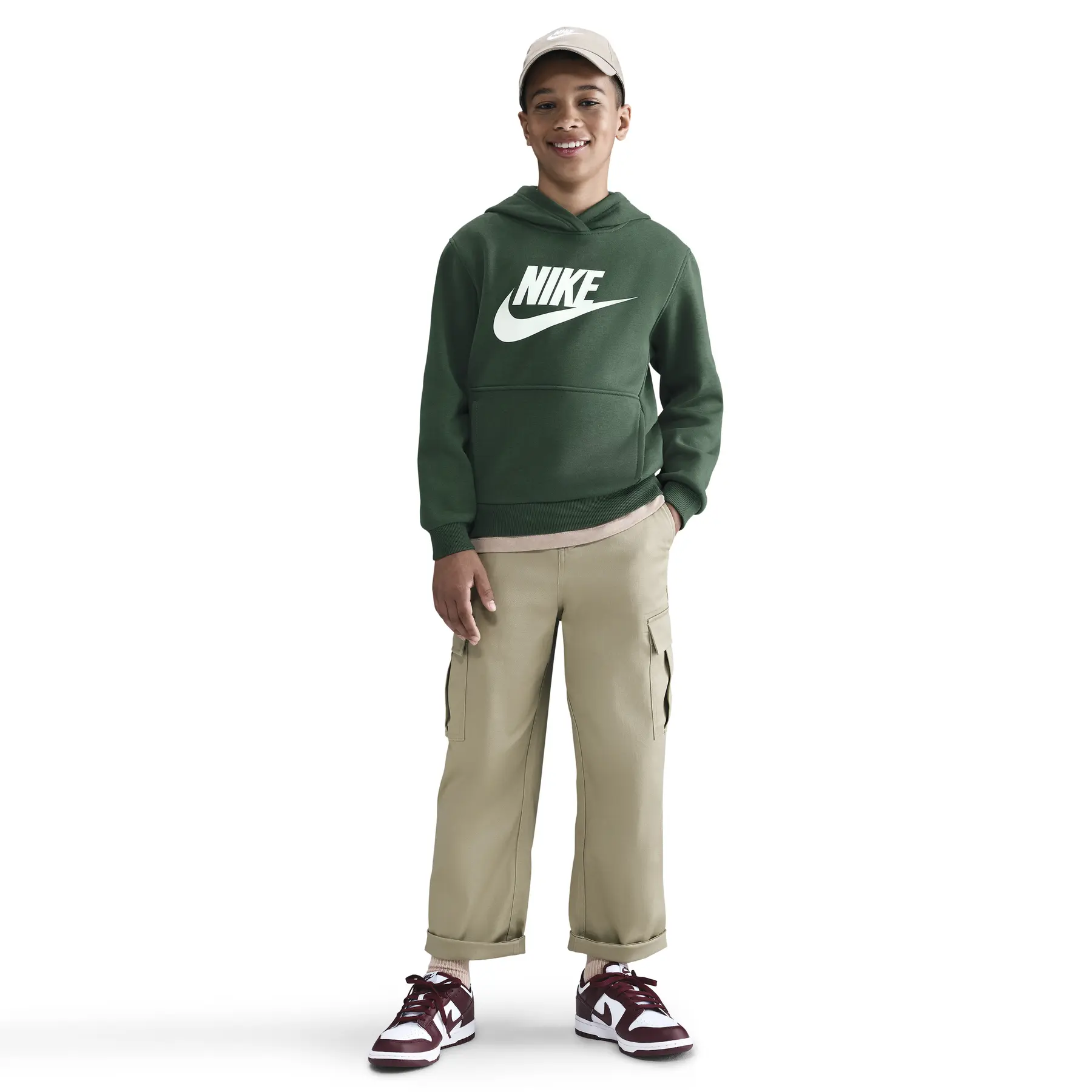 Felpa con cappuccio con logo per bambini Nike Club Fleece