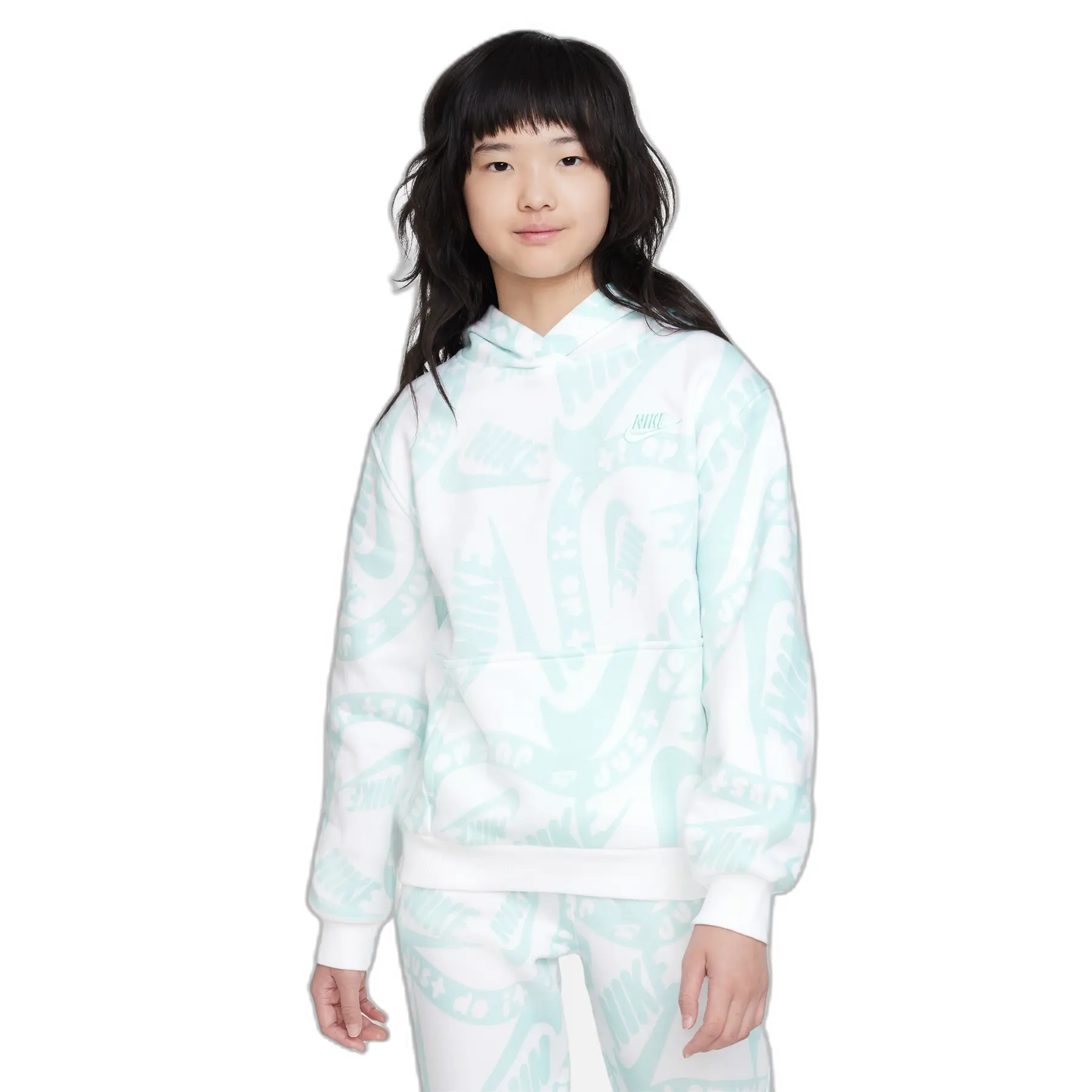 Felpa con cappuccio per bambini Nike Club Fleece HBR AOP