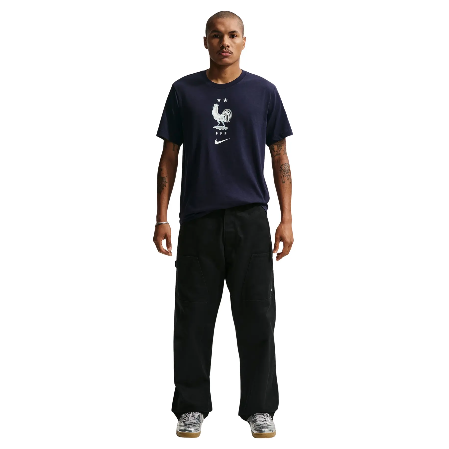 Nike T-shirt Heren FFF Soccer Donkerblauw - Maat L