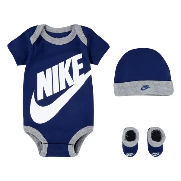 Set tutina + cuffietta + pantofole per neonato Nike NHN Furura Logo