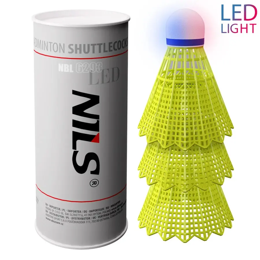 Badminton-Bälle Nylon LED NILS Extreme NBL6293 (x3)