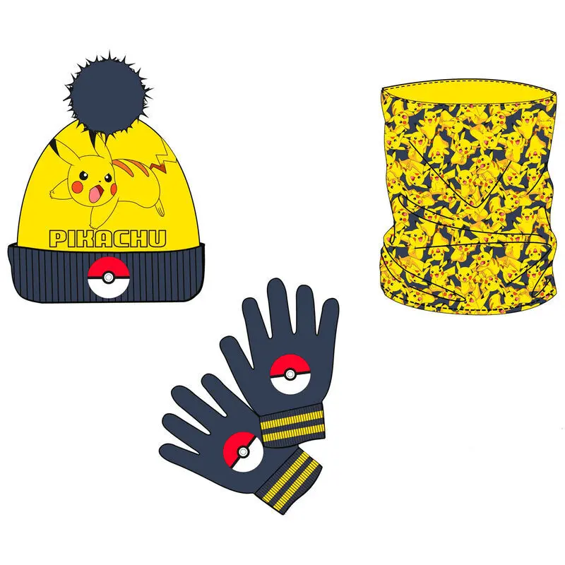 Sciarpa, cappello e guanti Nintendo Pokémon Pikachu