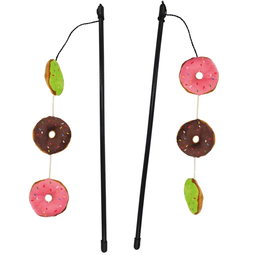 Canne à pêche pour chat avec des donuts et herbe Nobby Pet (x20)