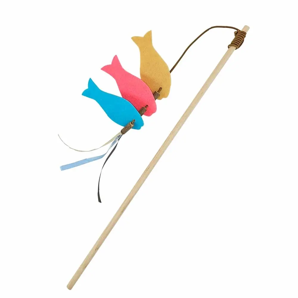 Angelrute für Katzen mit Filzfisch und Holz Nobby Pet