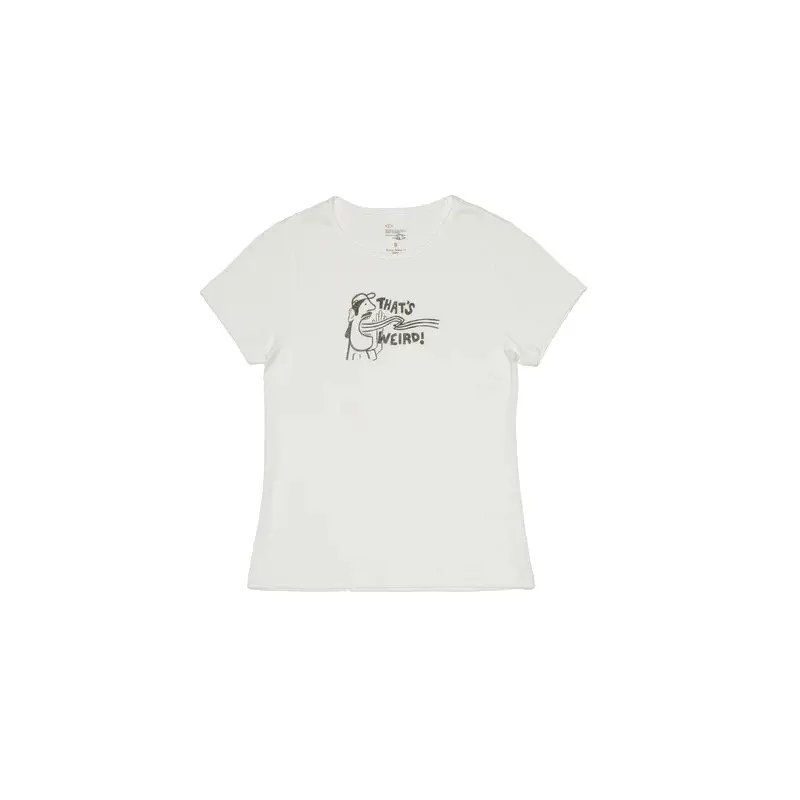 Nudie Jeans Women's Blanc T-Shirt Eve Thats Weird