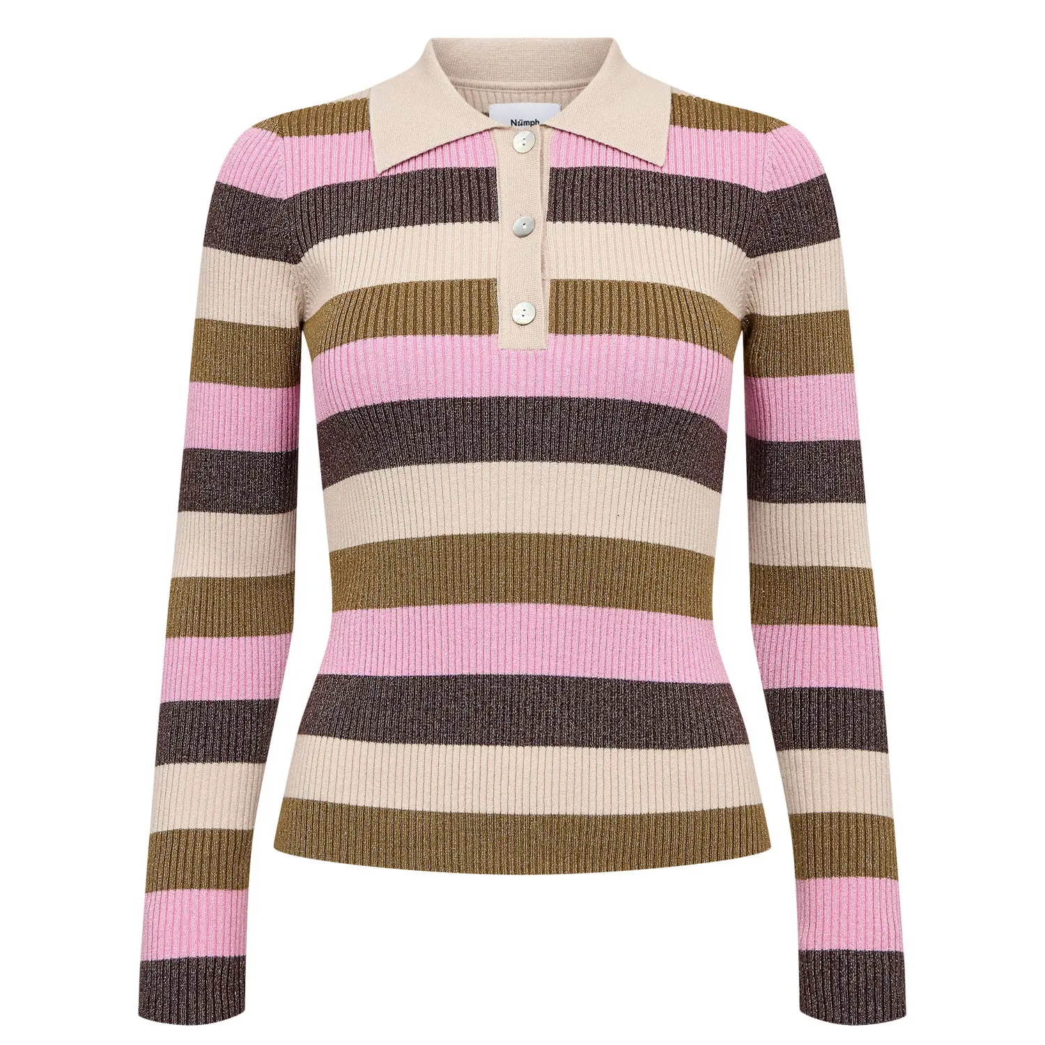 Polo-Shirt, langarm, Damen Nümph Numoras