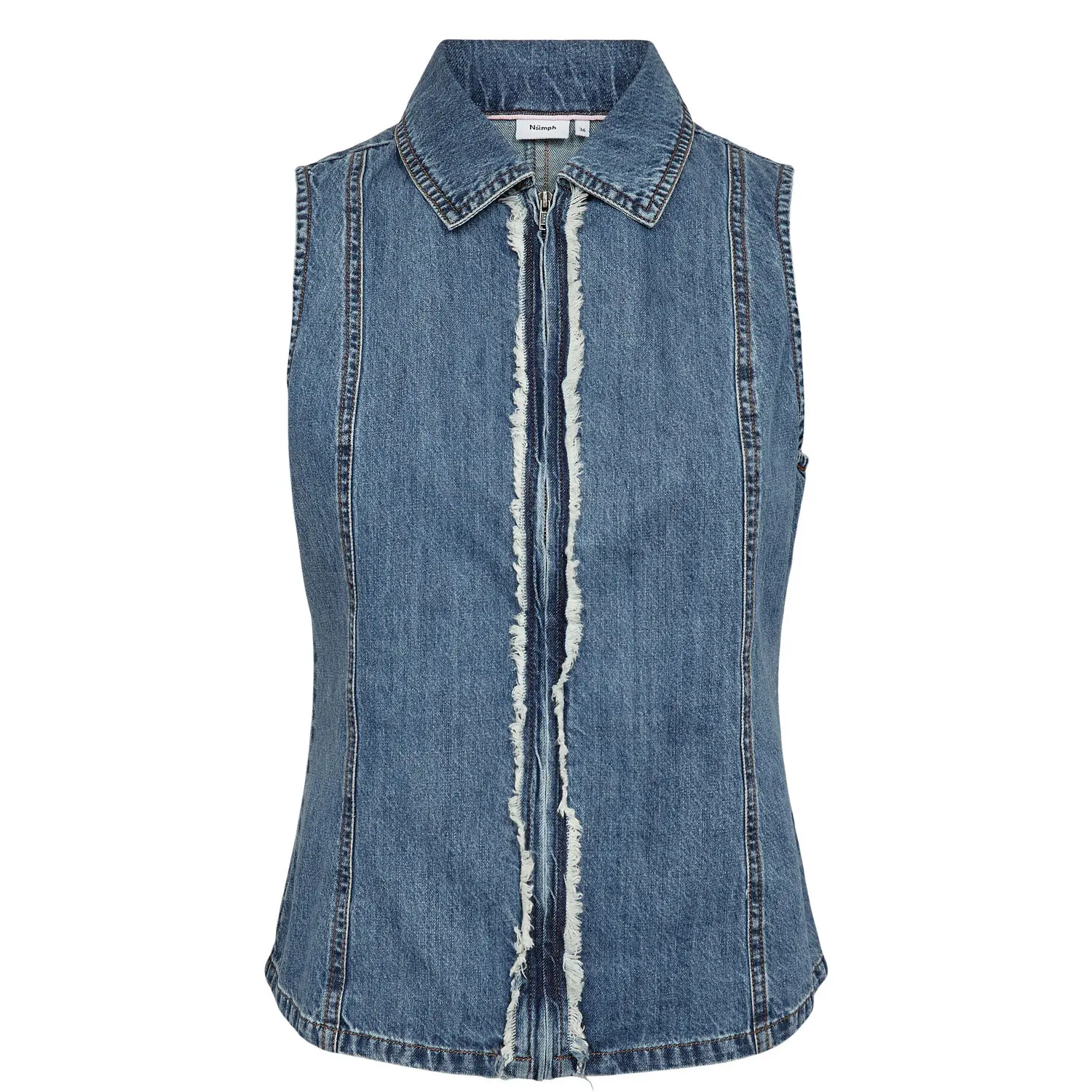 Weste aus Jeans ohne Ärmel mit Reißverschluss für Damen Nümph Nusandie
