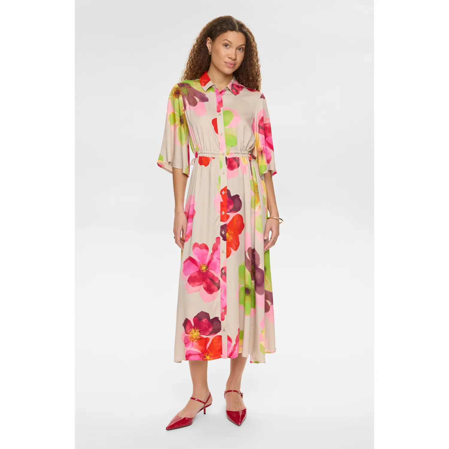 Kleid Hemdbluse lang Damen Nümph Nutassy
