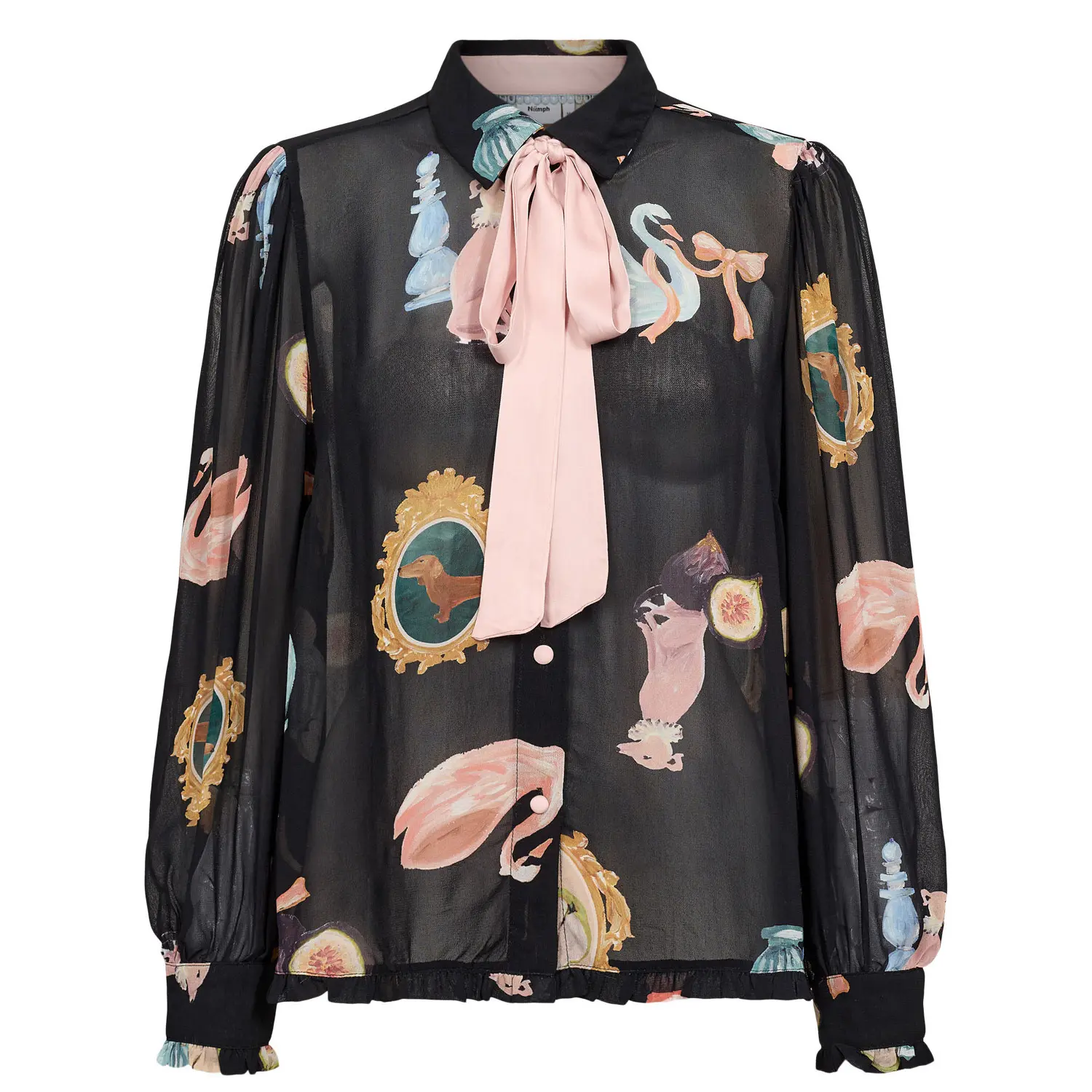 Langarm-Bluse Damen Nümph Nuophelia