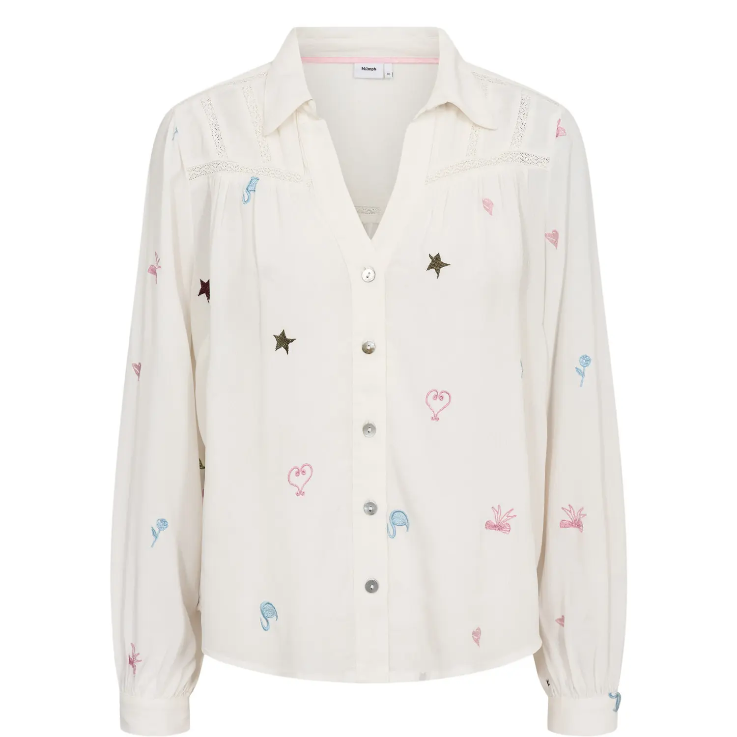 Langarm-Bluse Damen Nümph Nudagny