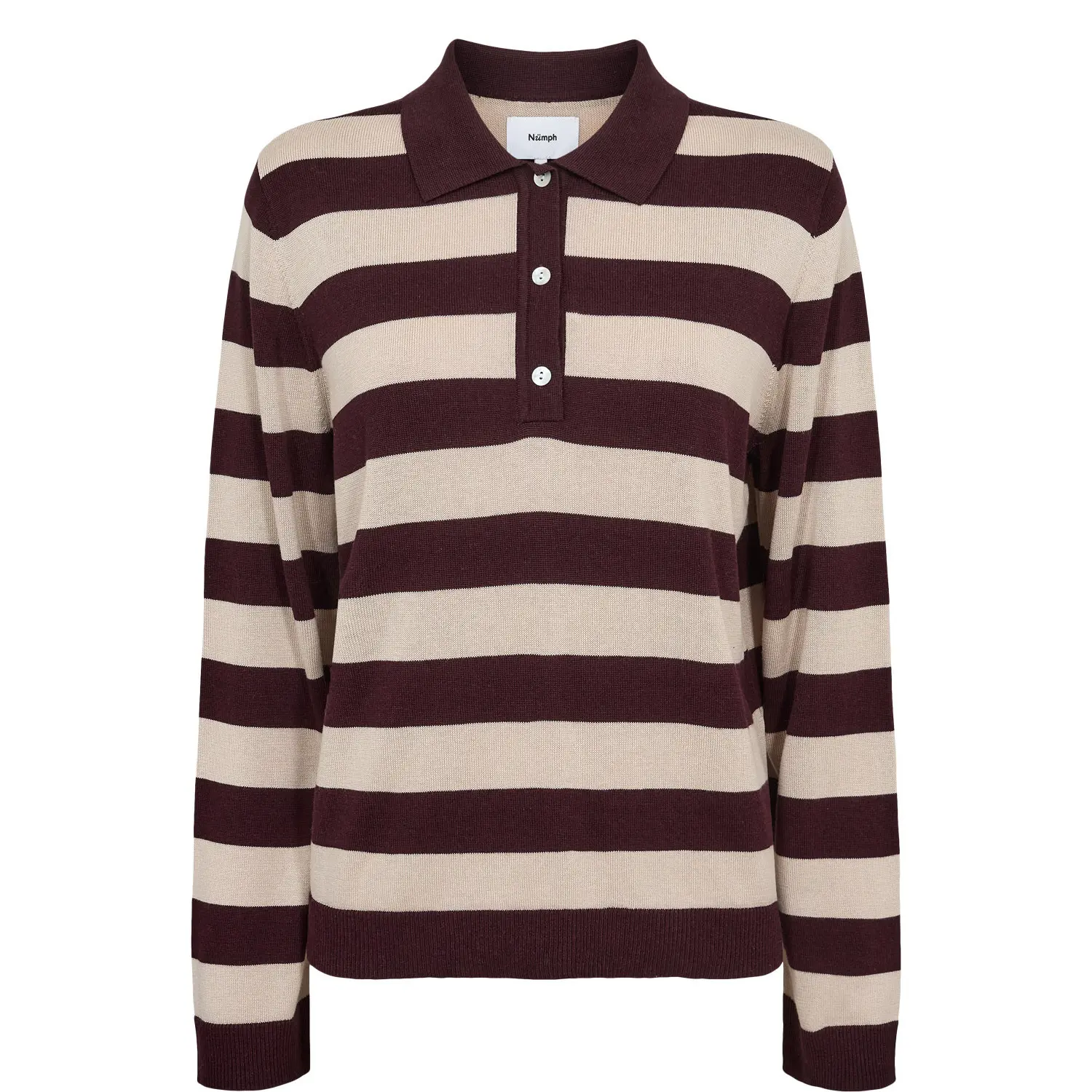 Polo-Shirt, langarm, Damen Nümph Nusabina