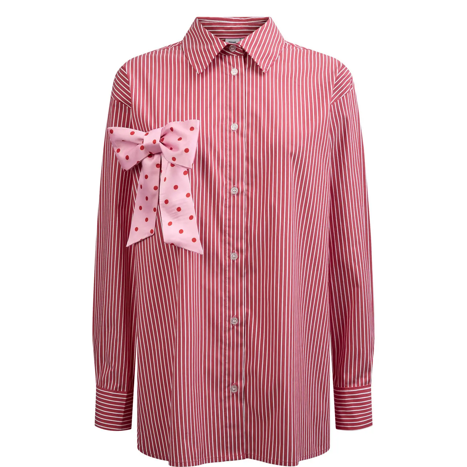 Camicia maniche lunghe con fiocco donna  Nupaloma