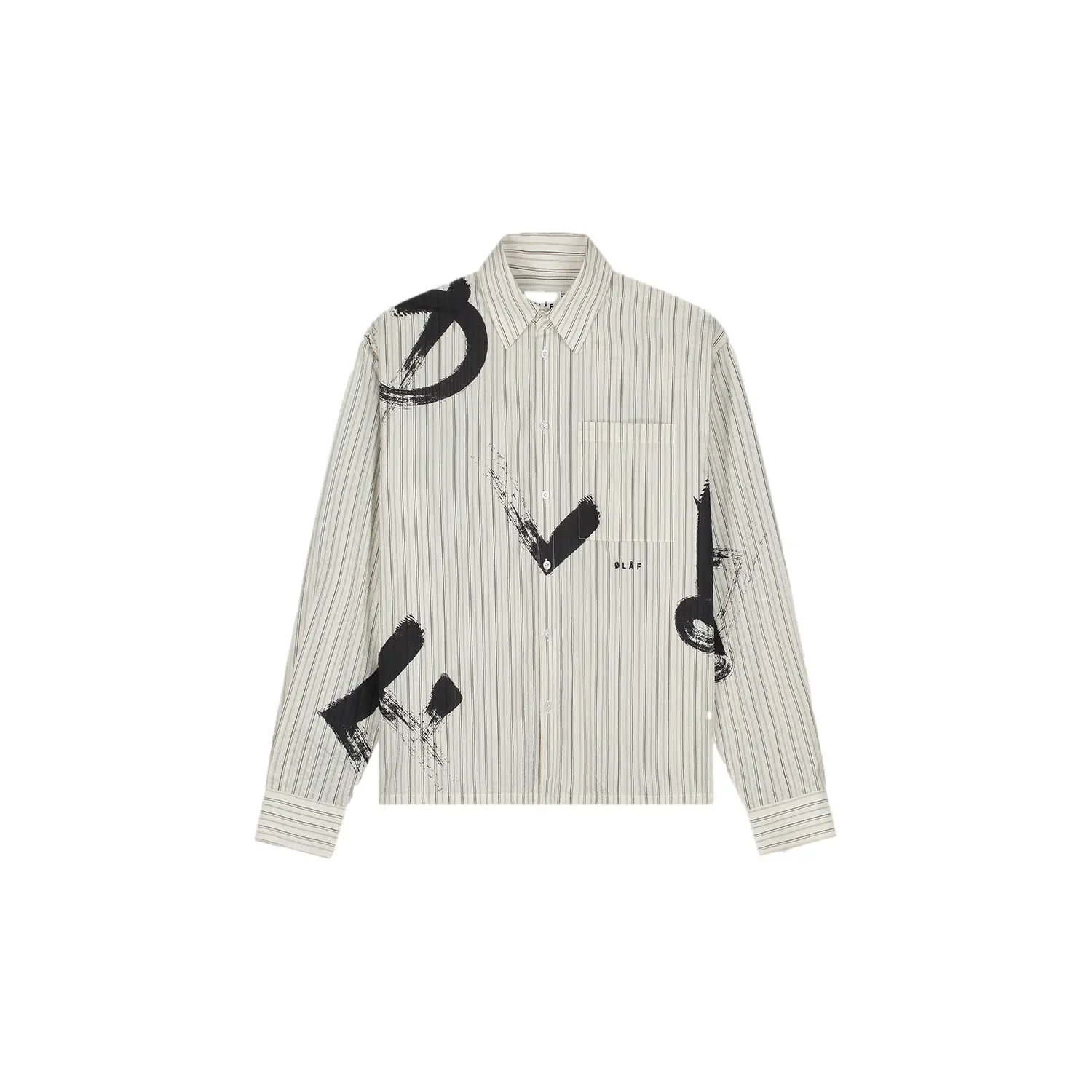 Camicia Olaf Hussein Brushtroke Logo Stripe