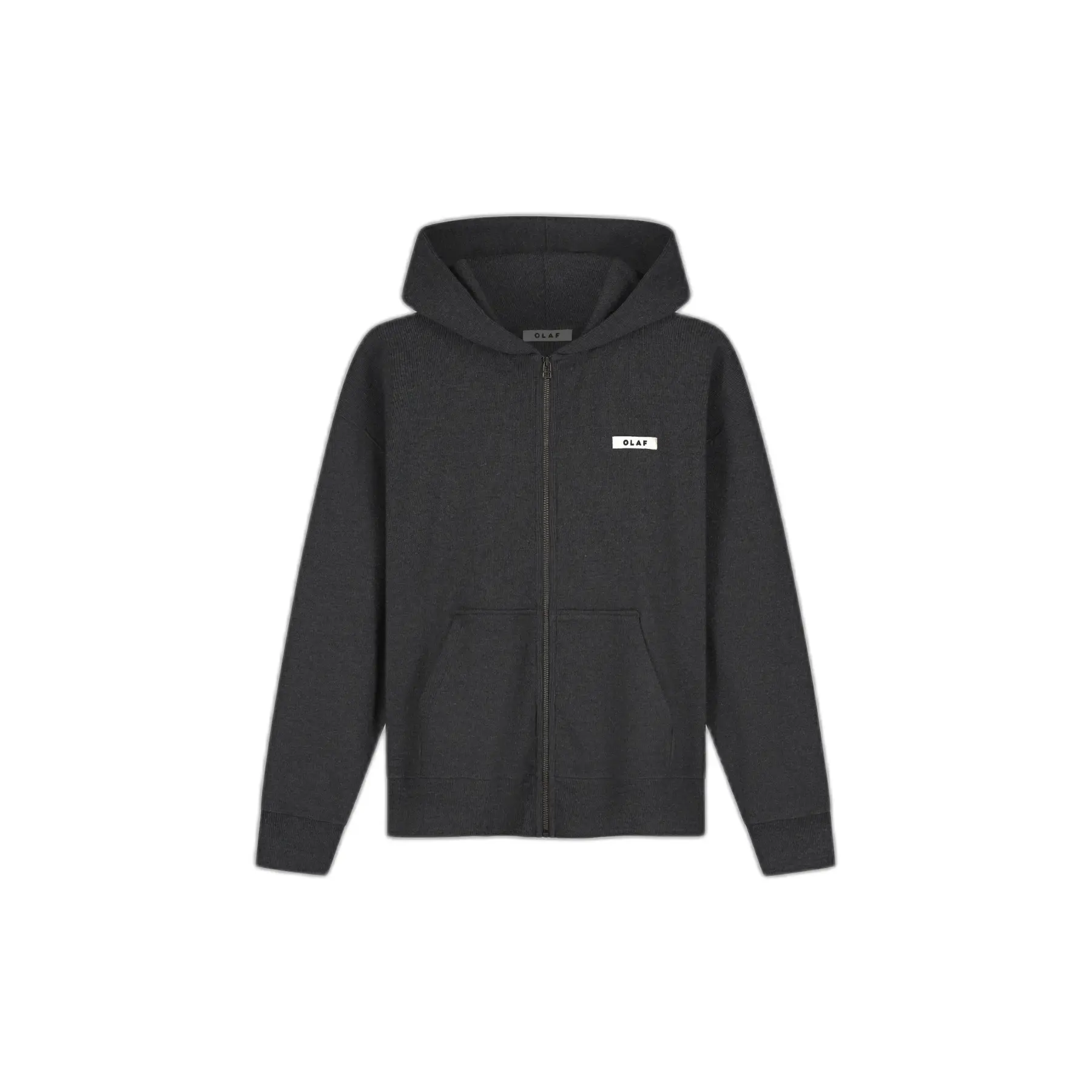 Geribbelde Hoodie met Rits Olaf Hussein
