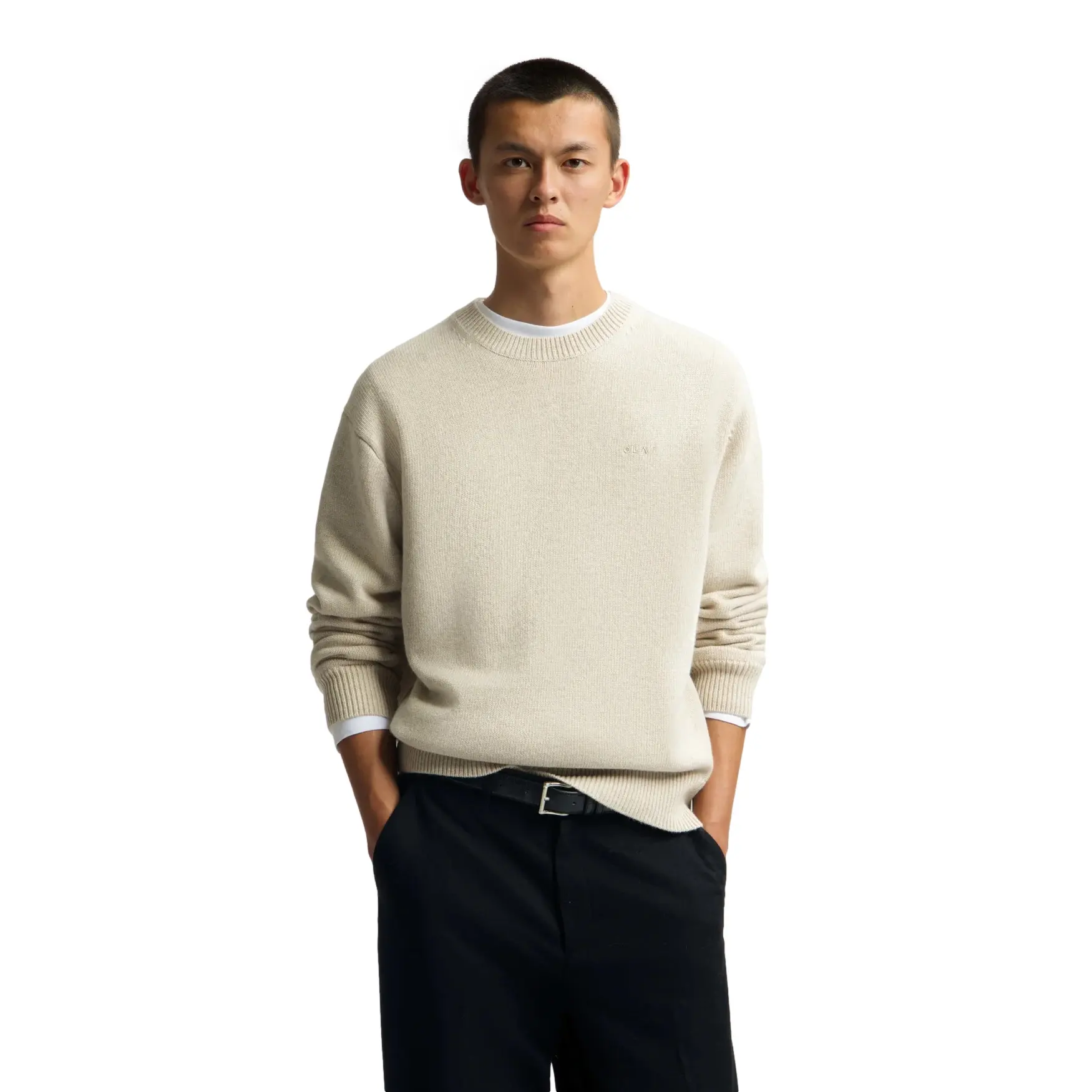 Pullover mit Rundhalsausschnitt Olaf Hussein Face