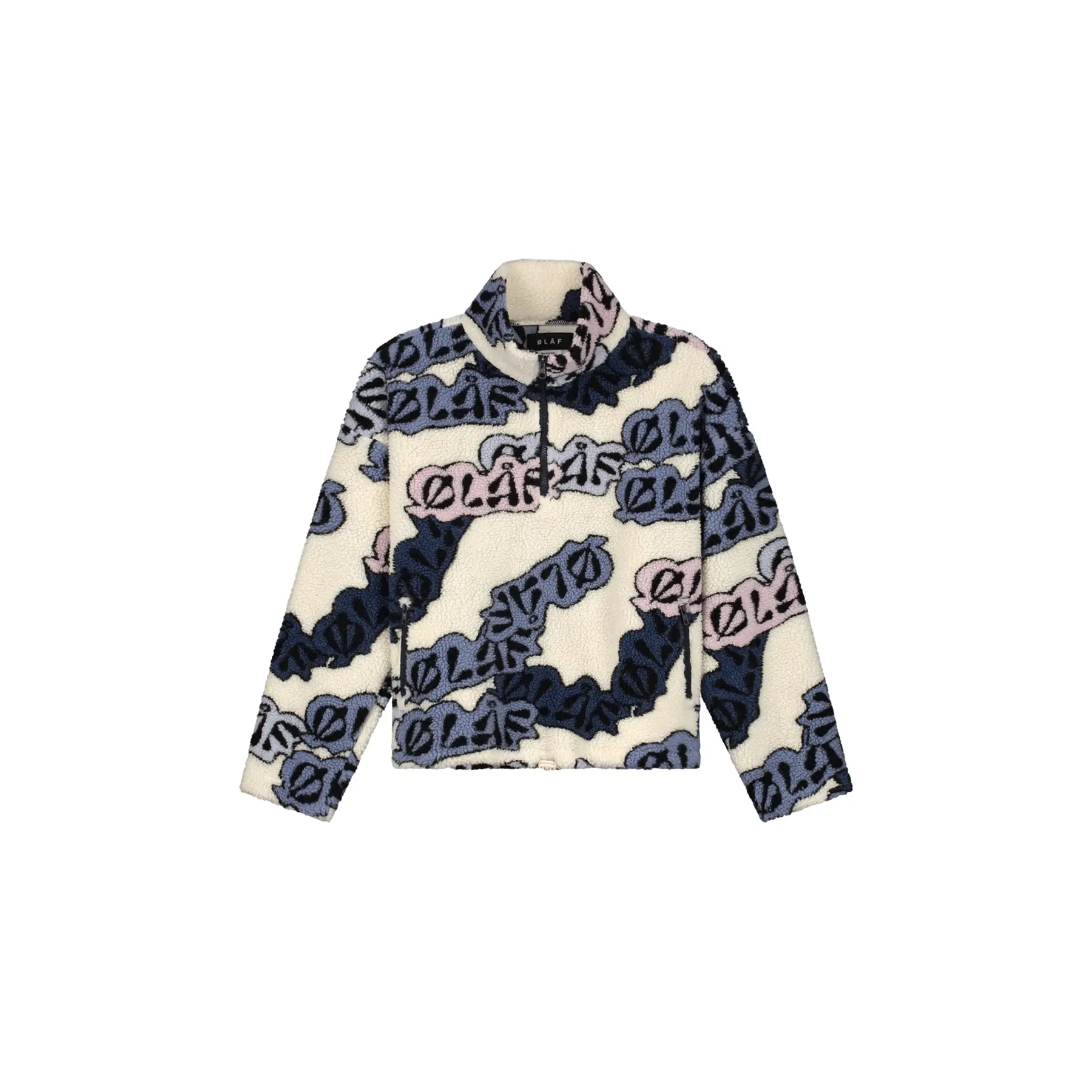 Donsjacket met hoge kraag van polar fleece voor dames Olaf Hussein AOP