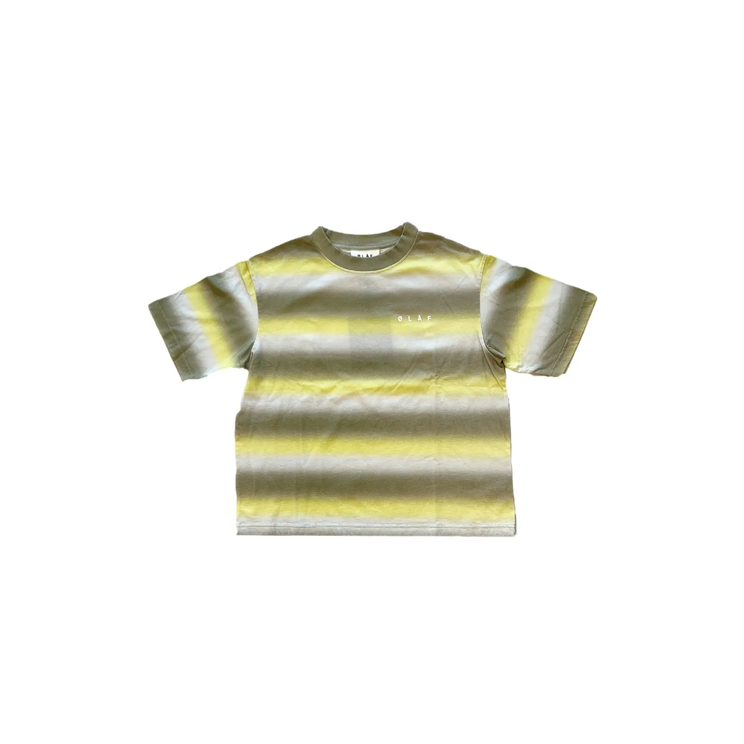 Gestreept kort dames-T-shirt Olaf Hussein Face