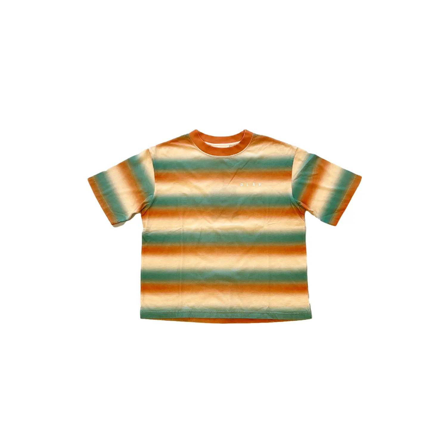Gestreept kort dames-T-shirt Olaf Hussein Face