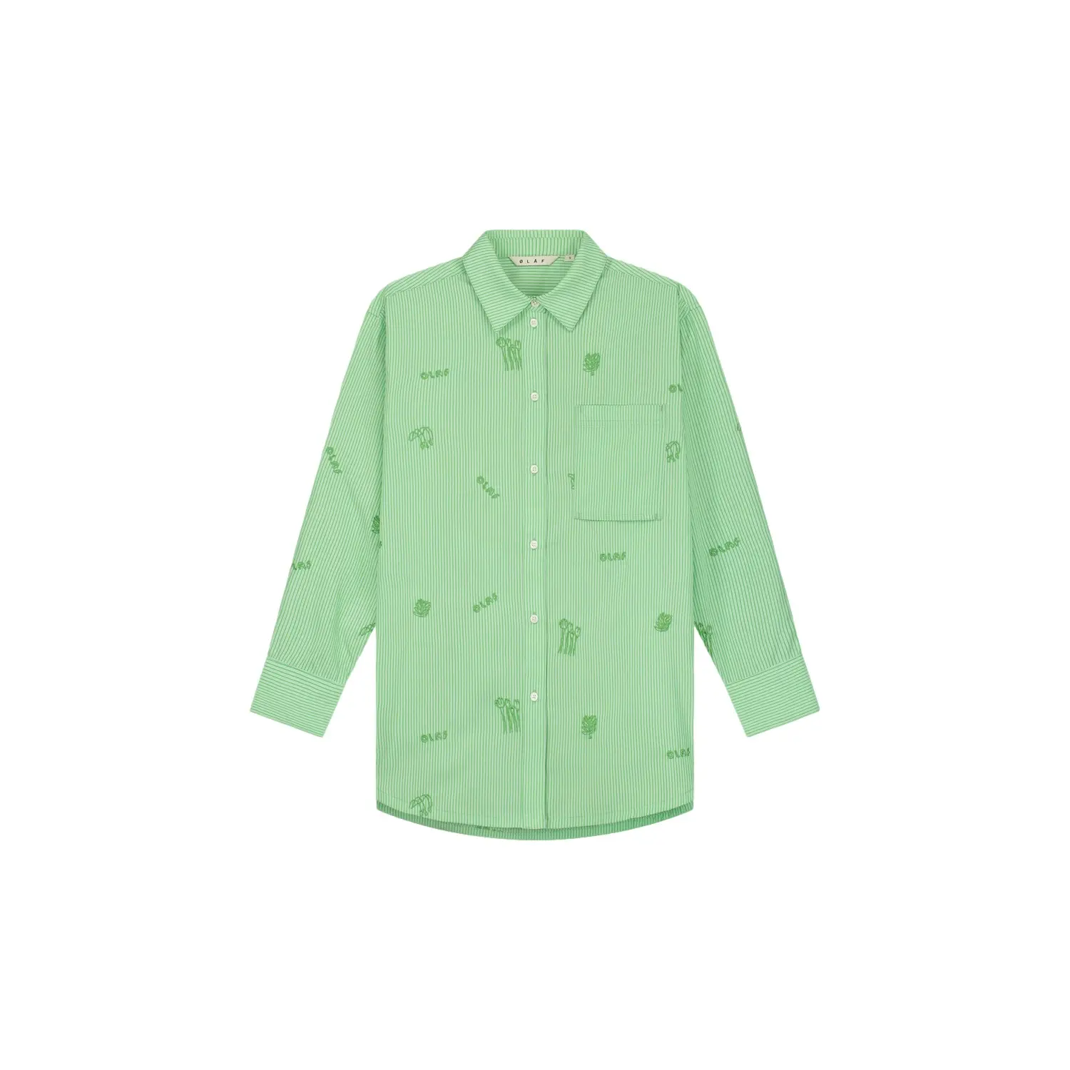 Camicia a righe ricamata donna