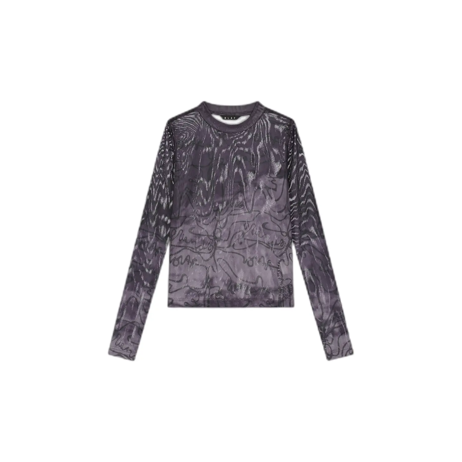 T-shirt net met lange mouwen dames Olaf Hussein Script AOP