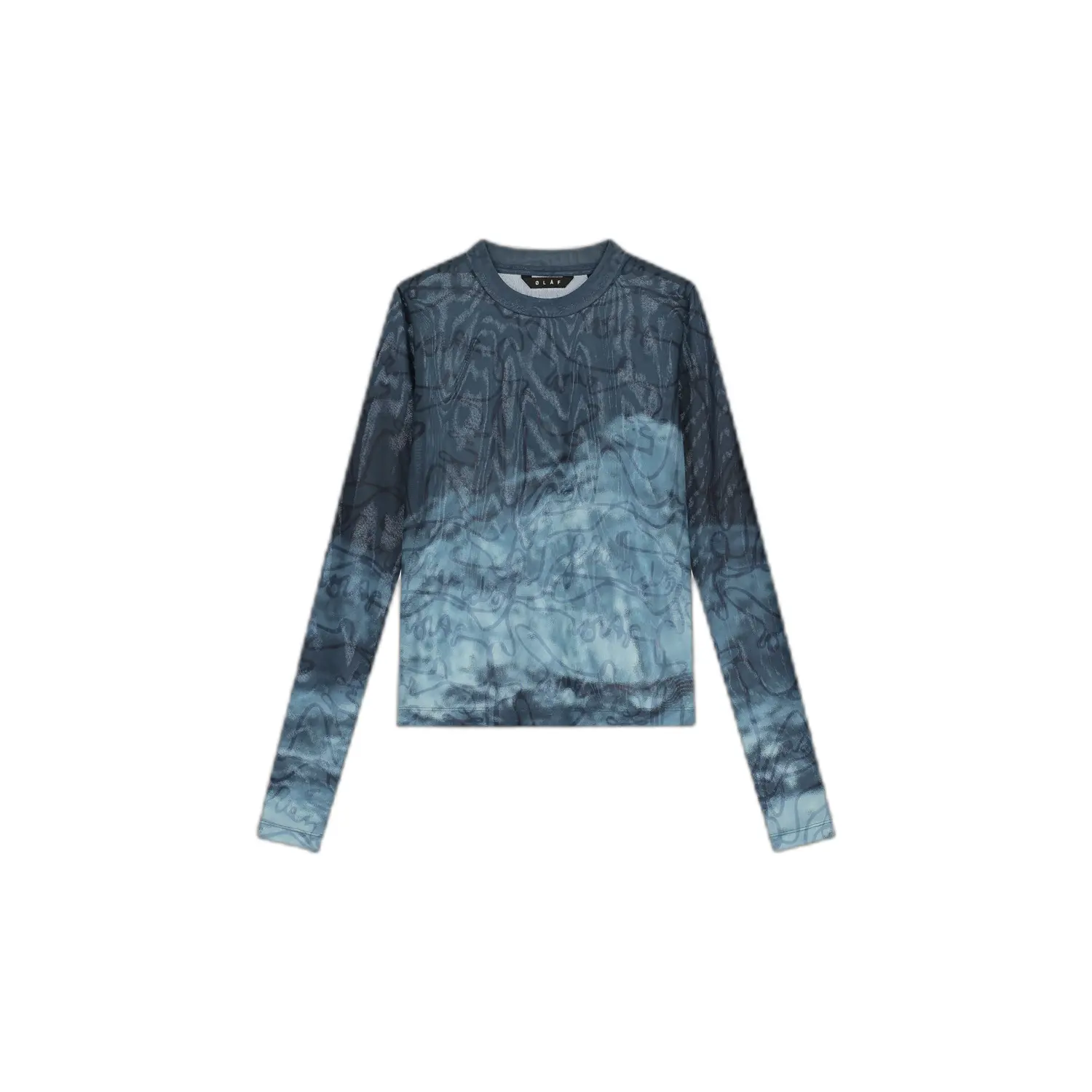 T-shirt net met lange mouwen dames Olaf Hussein Script AOP