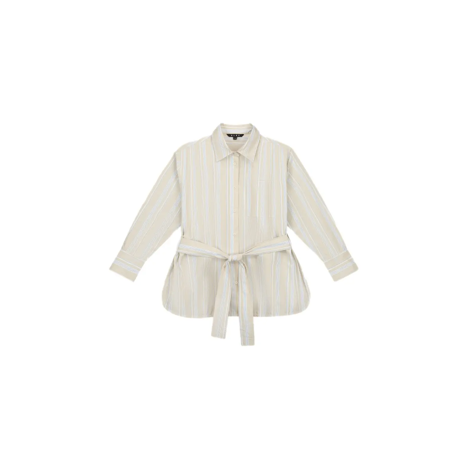 Gestreepte Korte Mouw Knopen Blouse Olaf Hussein