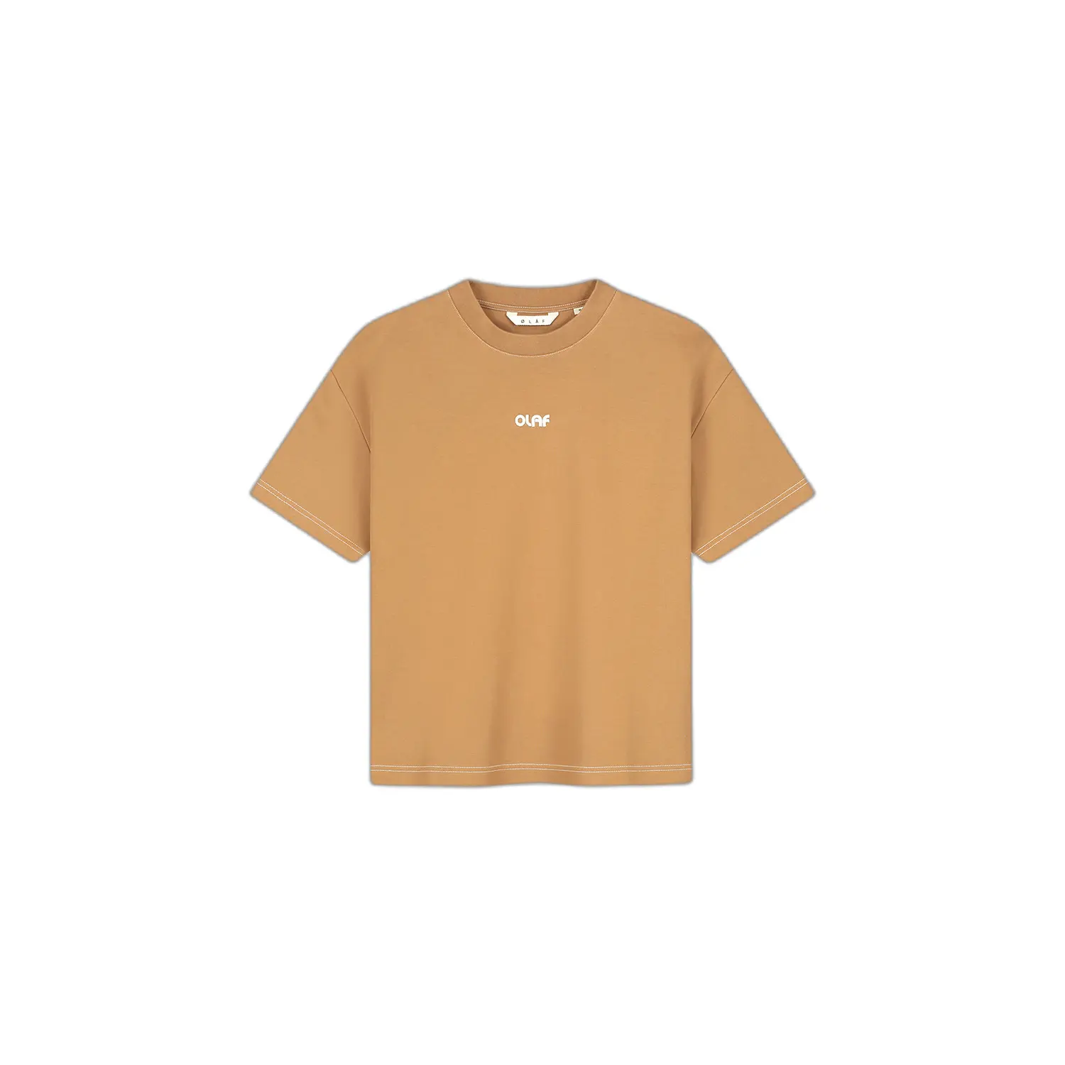T-shirt boxy met contrast voor dames Olaf Hussein Rétro Logo