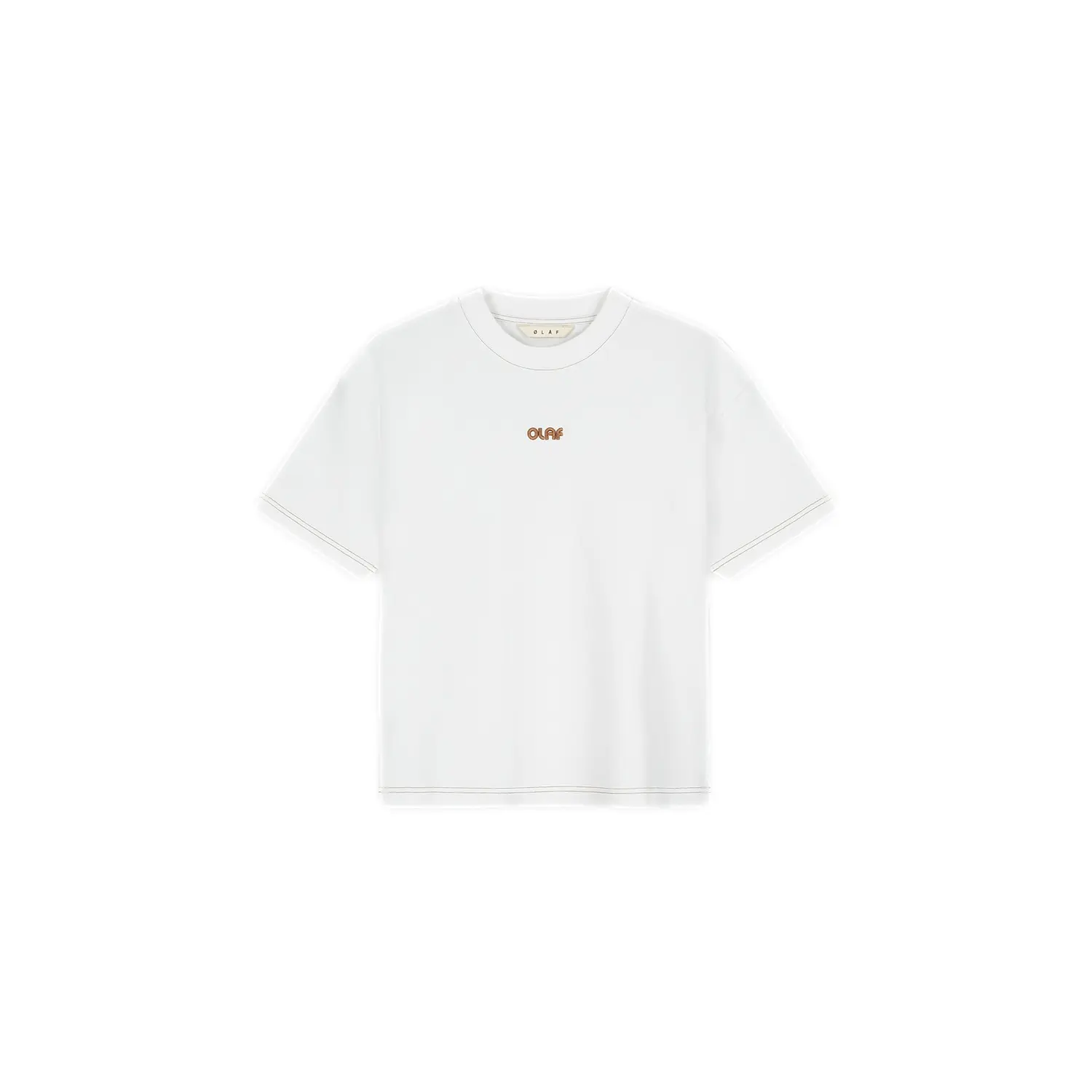 T-shirt boxy met contrast voor dames Olaf Hussein Rétro Logo