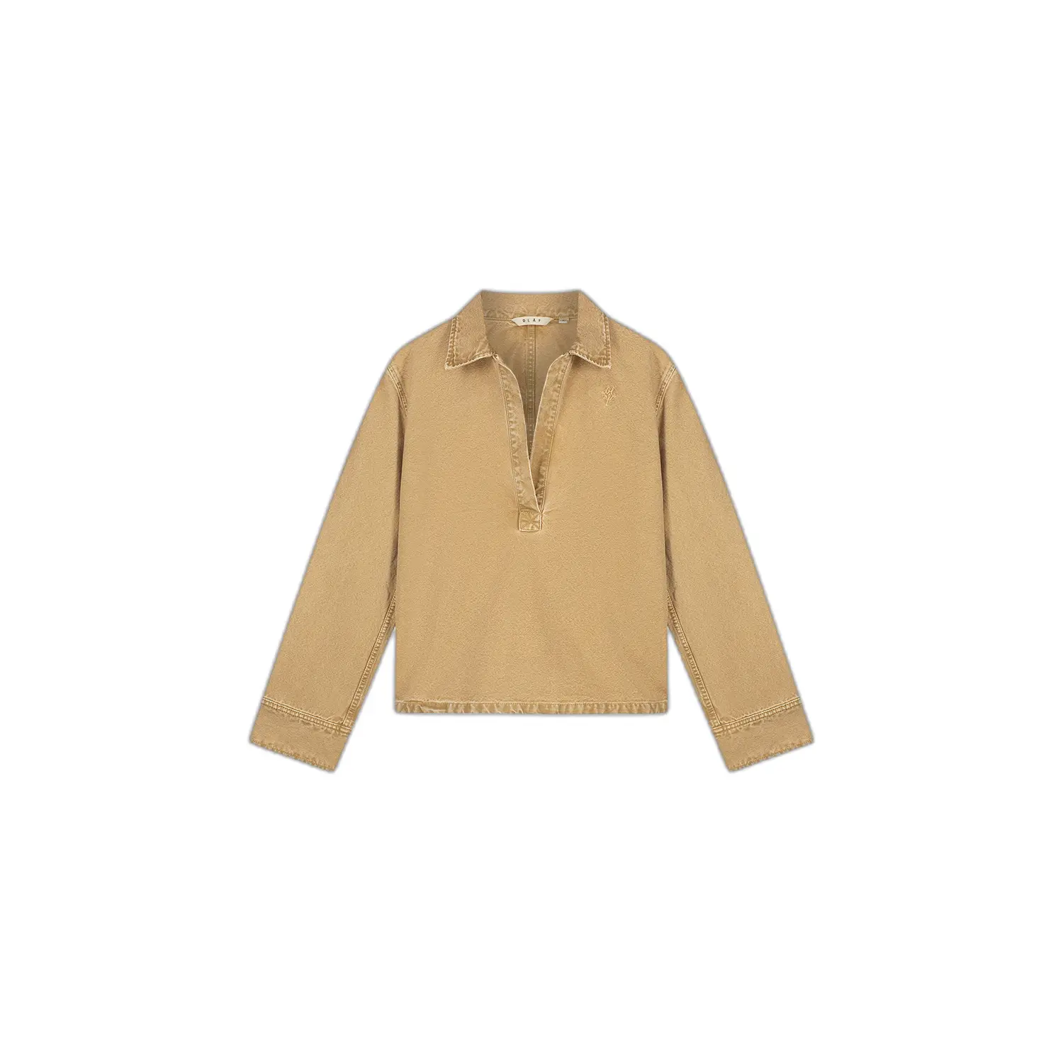 Verbleekte overshirt van canvas Olaf Hussein Monogramme