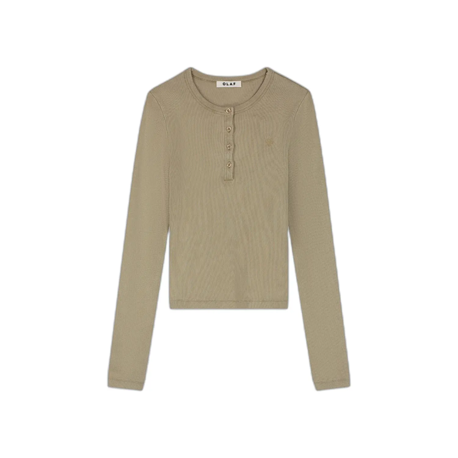 Dames-T-shirt gewassen Olaf Hussein Monogramme Henley