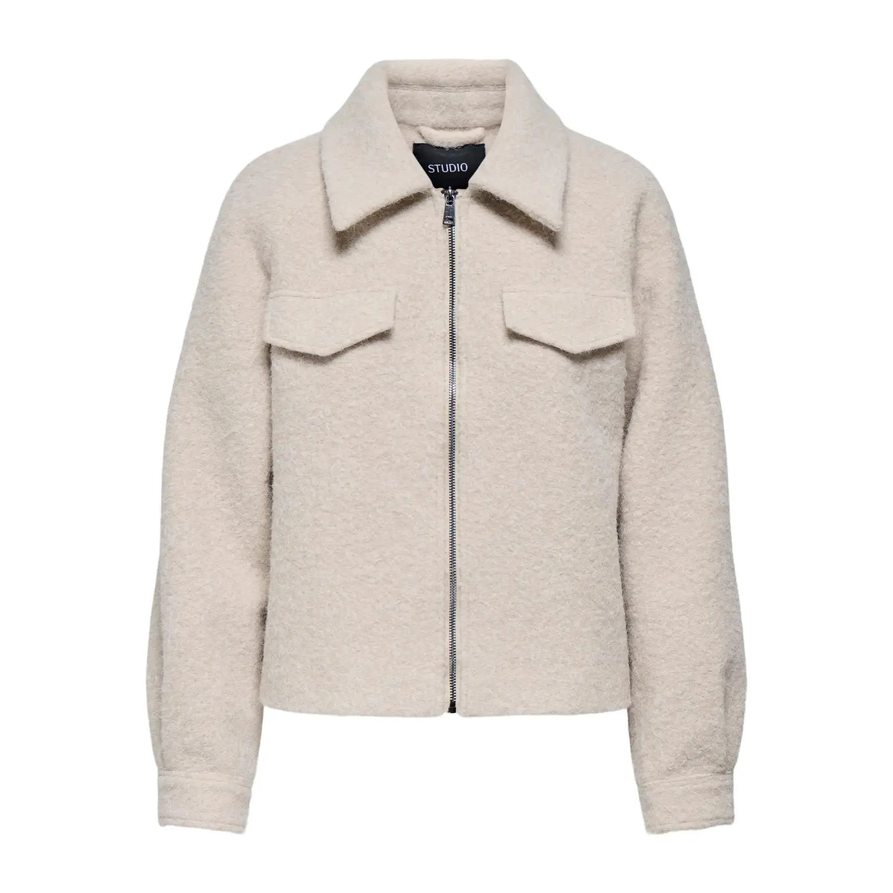 Only Women's Beige Jacket Boucle Malo