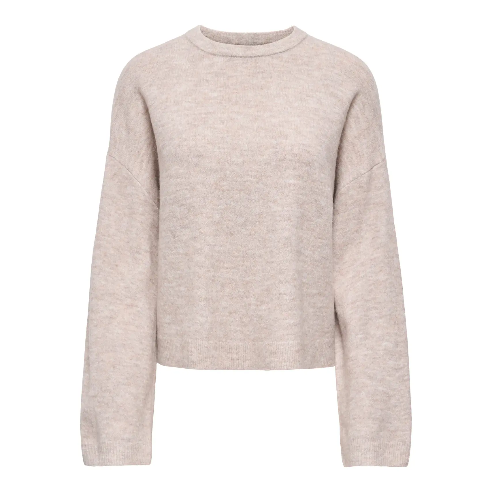 Only Women's Beige Round Neck Sweater Simoni
