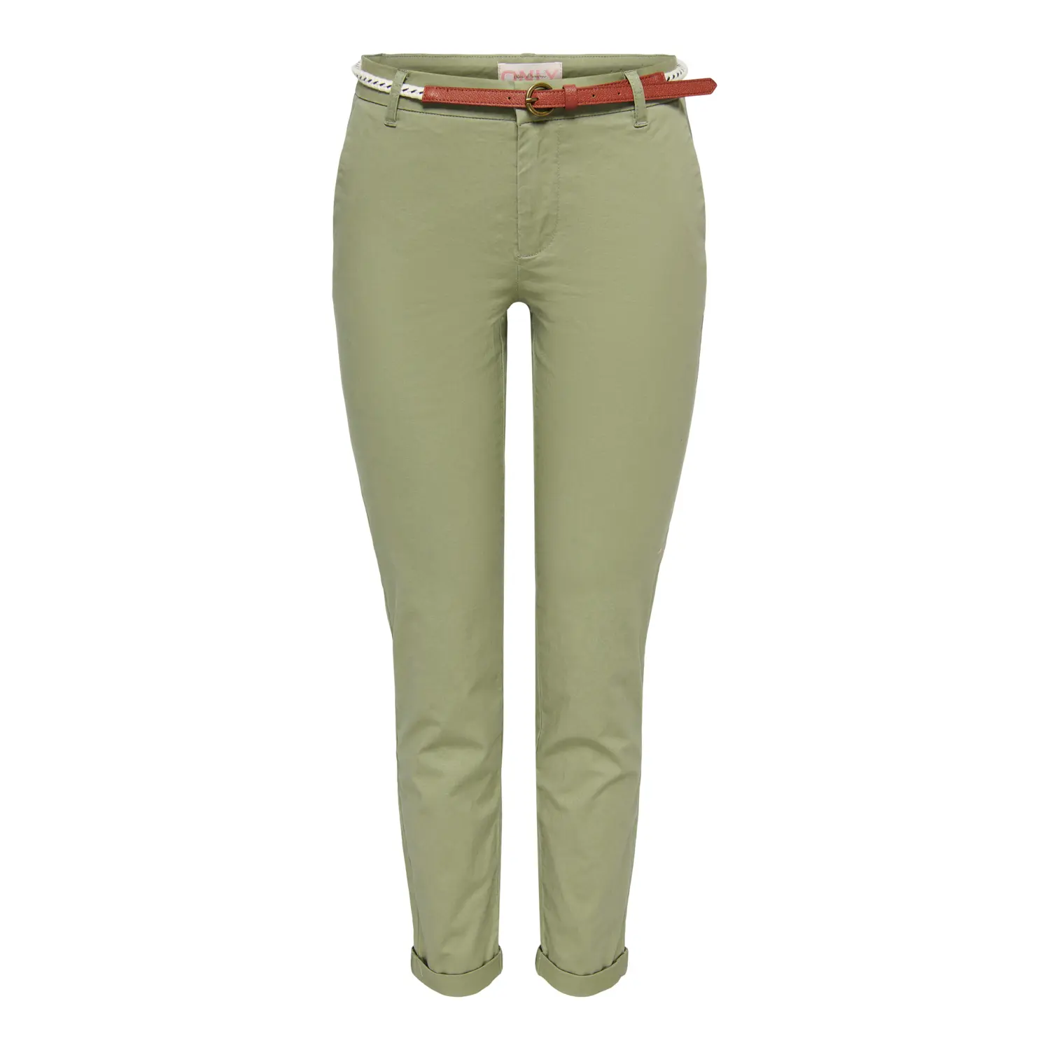 Pantaloni chino da donna con cintura in cotone Only Biana CC