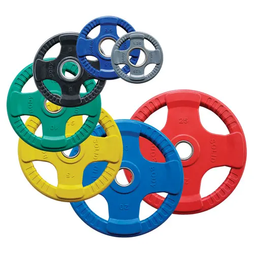Dischi Body-Solid olimpici 4 Grip in gomma colorata 2,5 kg