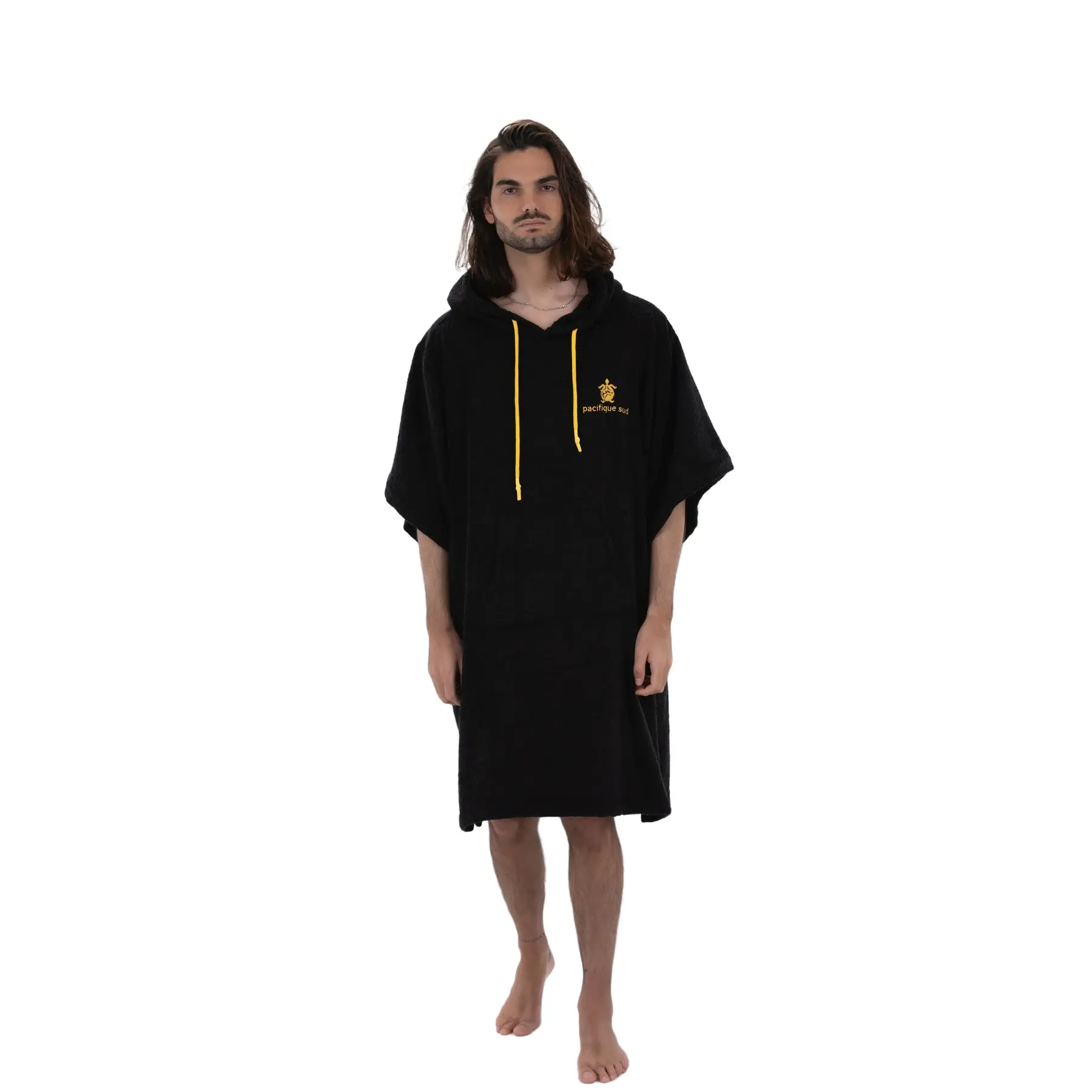 Poncho de surf avec manches noir Pacifique Sud