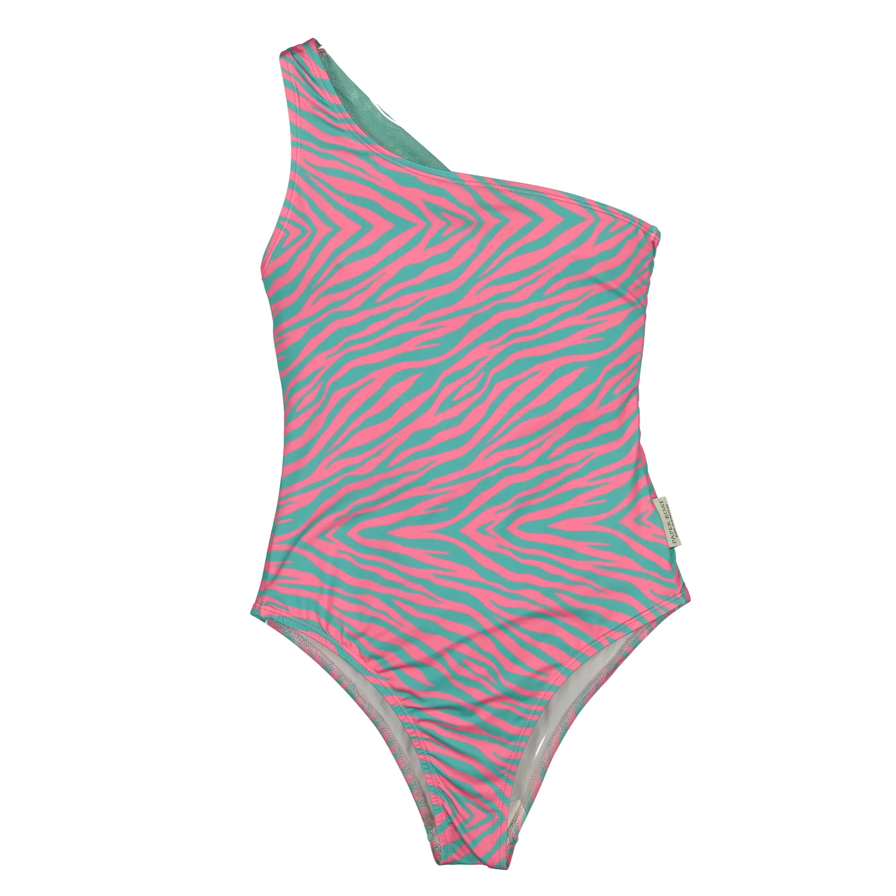 Maillot de bain 1 pièce fille Paper Boat Minty Waves Asymmetric
