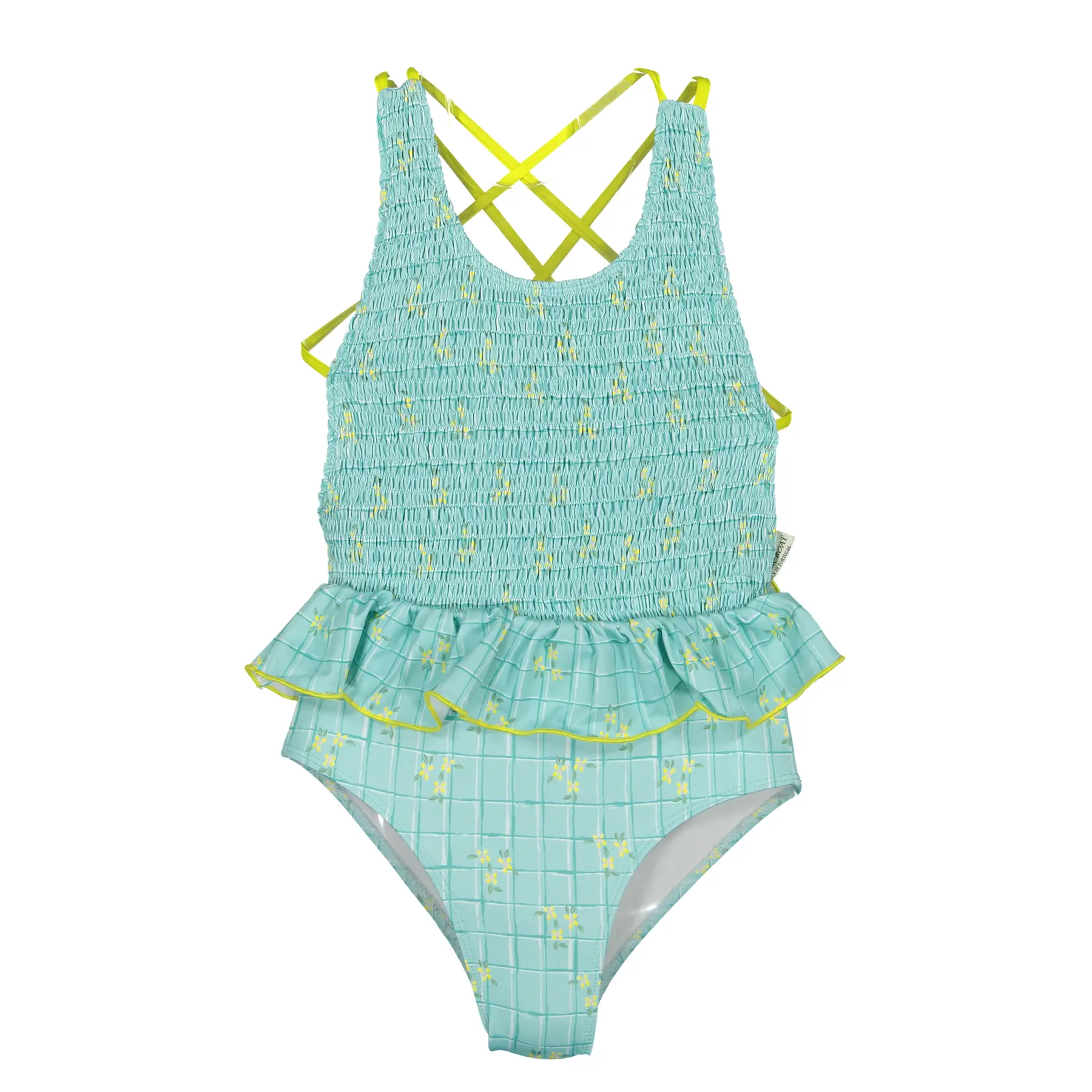 Maillot de bain 1 pièce fille Paper Boat Water Garden Smocked