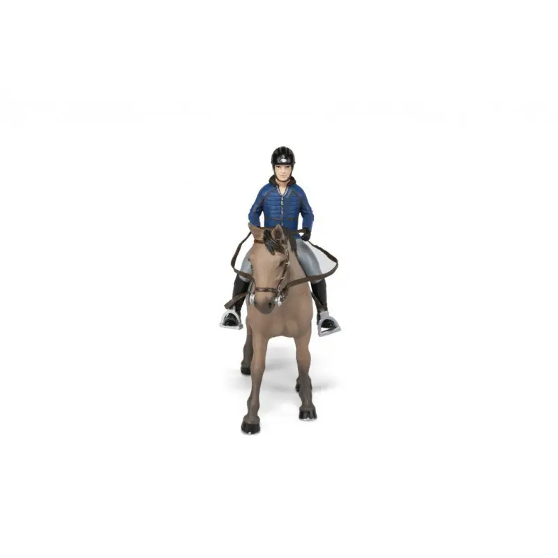 Papo Beige Figurine Cheval De Promenade Et Son Cavalier