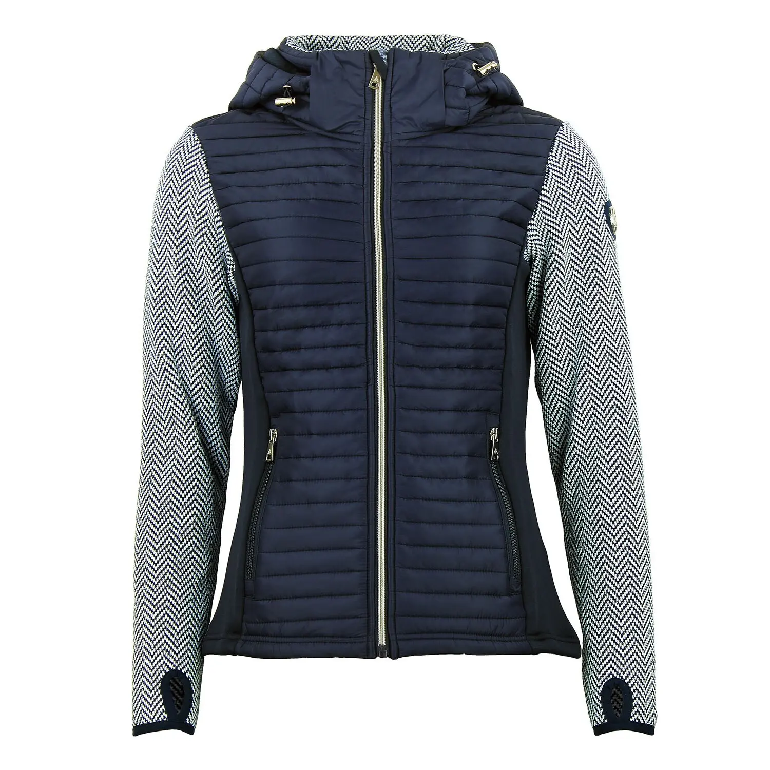 Giubbotto con cappuccio zip a tre materiali donna Peak Mountain