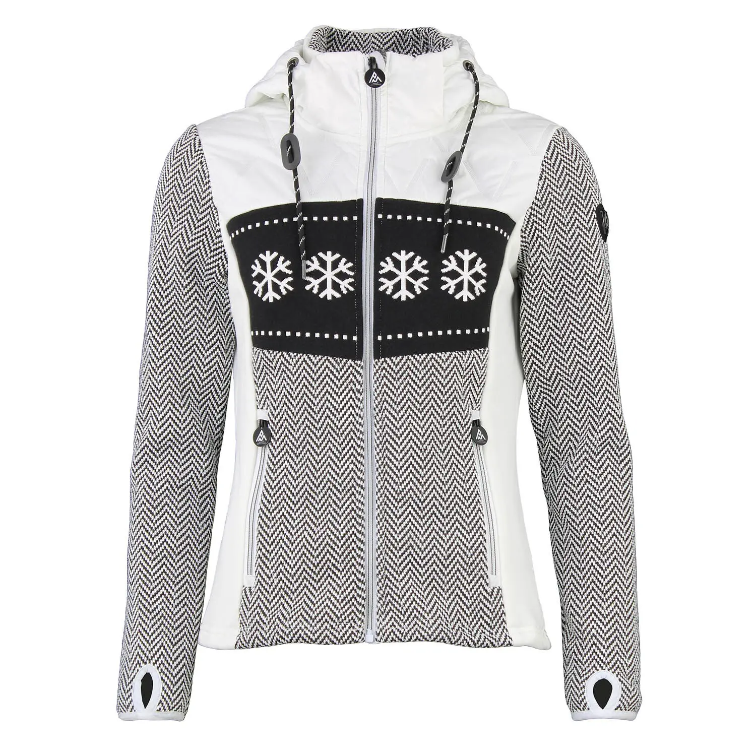 Giacca con cappuccio zip bi-materiale donna Peak Mountain
