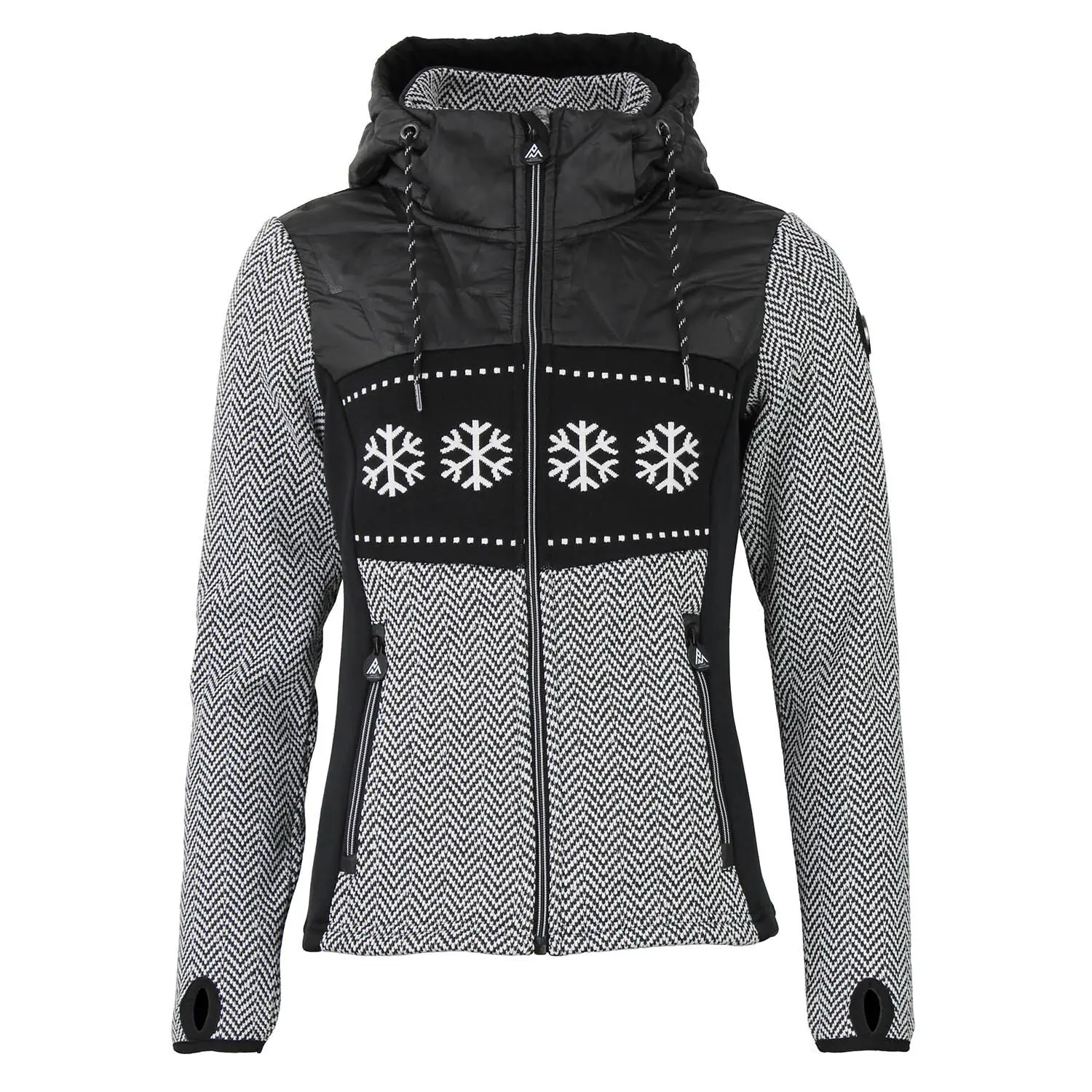 Giacca con cappuccio zip bi-materiale donna Peak Mountain