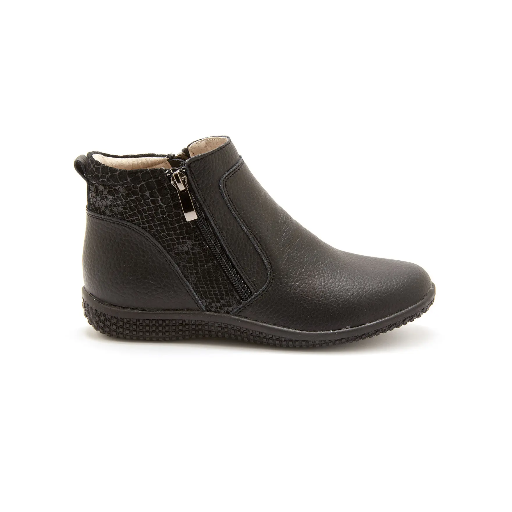 Damen Stiefeletten mit doppeltem Reißverschluss und luftgepolsterter Sohle Pédiconfort